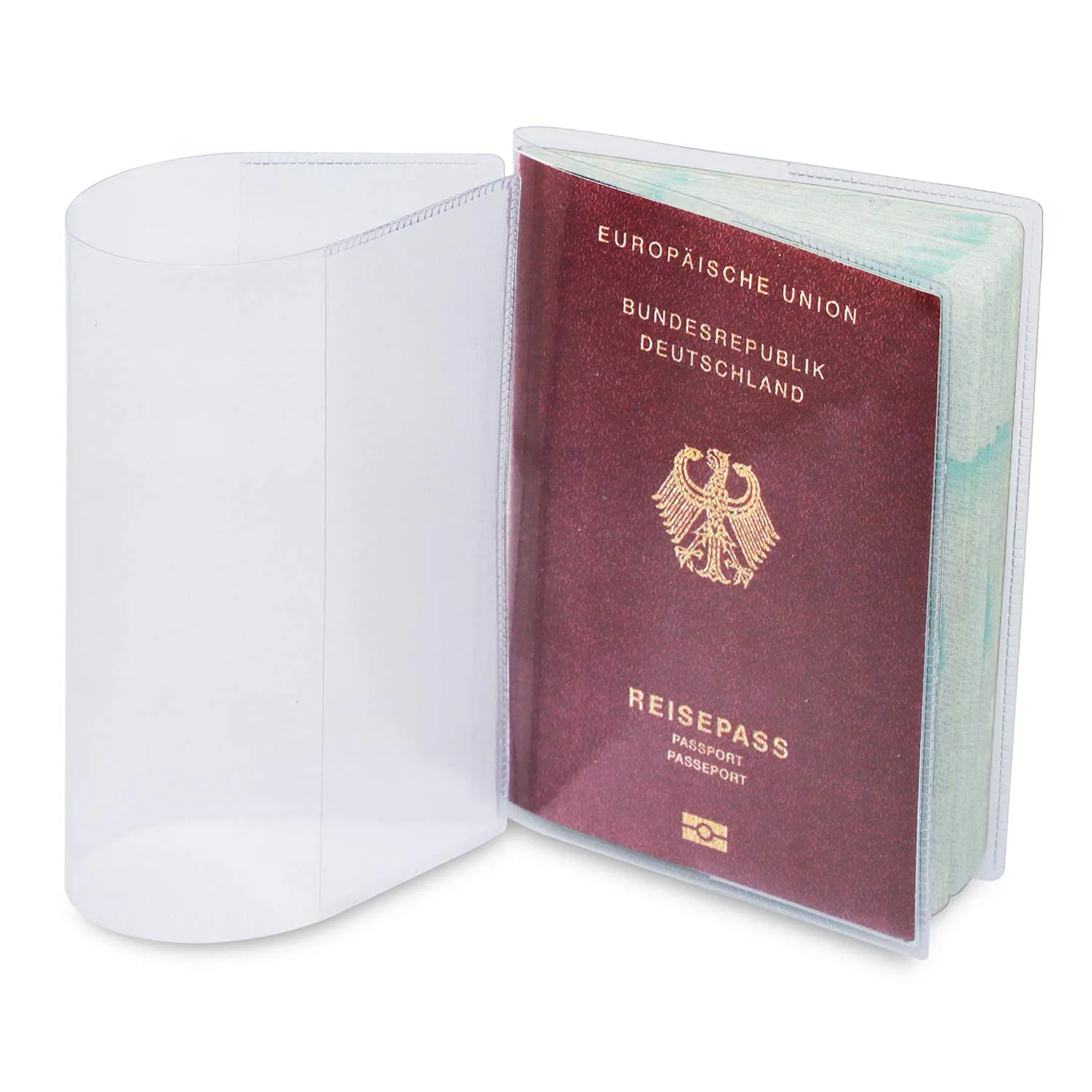 2 custodie per passaporto per il nuovo passaporto (a partire da aprile 2017), resistenti ai documenti e trasparenti in custodia antistrappo. Protegge il passaporto da acqua, polvere e sporcizia - immagine 2
