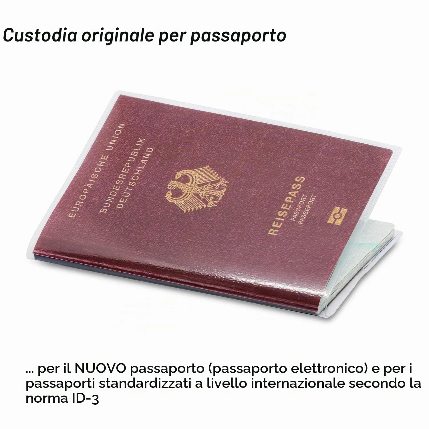 2 custodie per passaporto per il nuovo passaporto (a partire da aprile 2017), resistenti ai documenti e trasparenti in custodia antistrappo. Protegge il passaporto da acqua, polvere e sporcizia - immagine 4