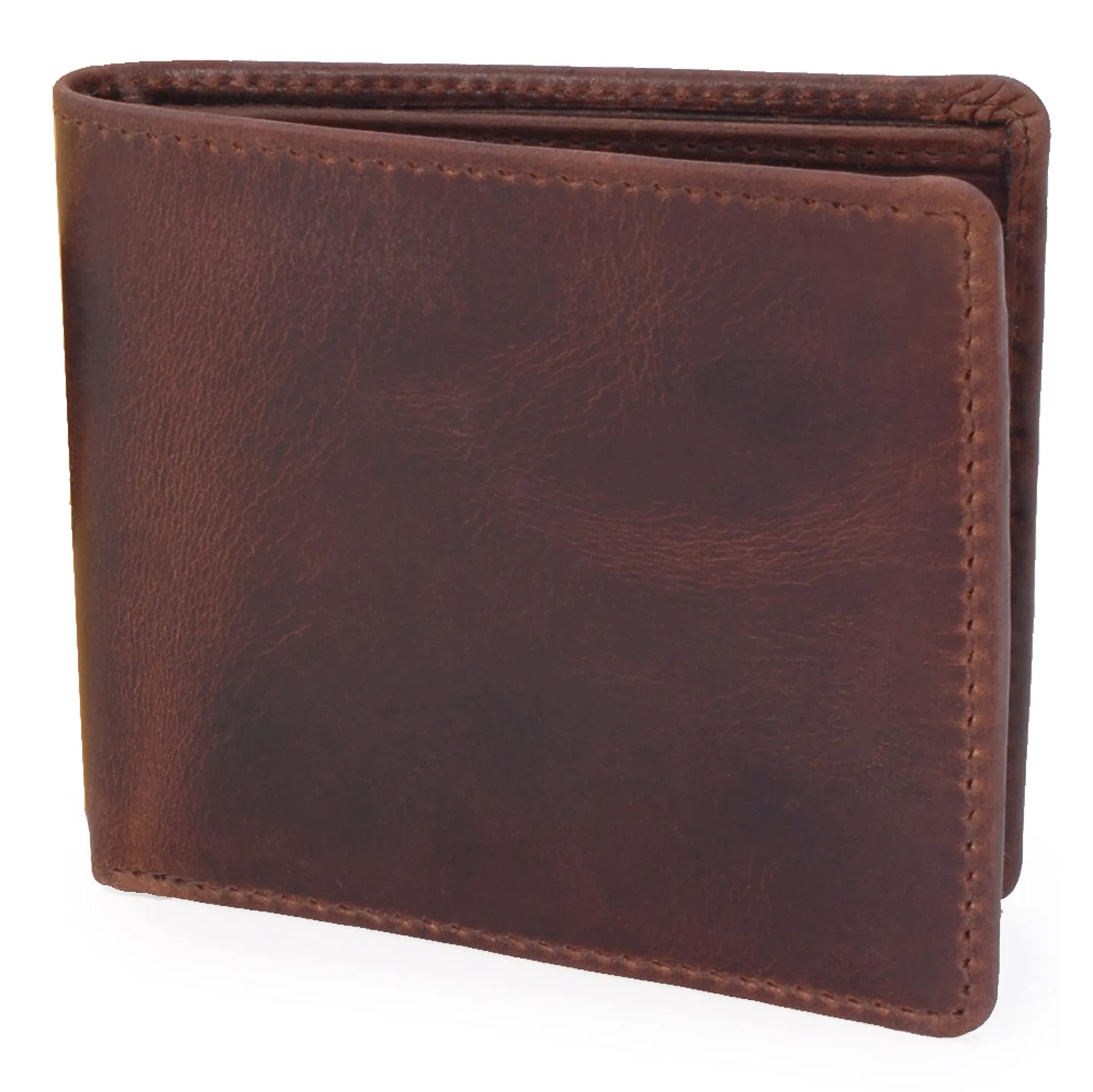 Bucklestone - Portafoglio Uomo Piccolo Slim in Pelle - Porta Carte di Credito a Due Pieghe - Protezione RFID - con Scatola Regalo - Oxford - Marrone - immagine 1