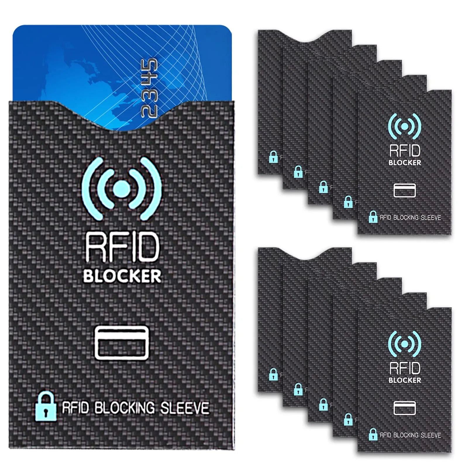 CMOISO NFC e RFID Blocking, Custodie per Carte di Credito, 10 PCS Carta di Credito Unisex Multicolore e Carta Didentità Protezione Impermeabile e Antifurto - immagine 1