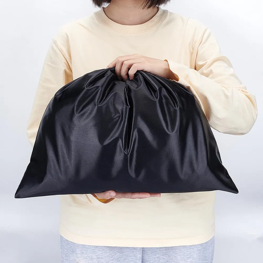 NBEADS 12 pz Sacchetti per La Polvere per Borse, Borse Portaoggetti In Finta Seta Borsa Da Viaggio Portatili In Tessuto con Coulisse per Scarpe, Stivali, 39.7x50 cm, Nero - immagine 3