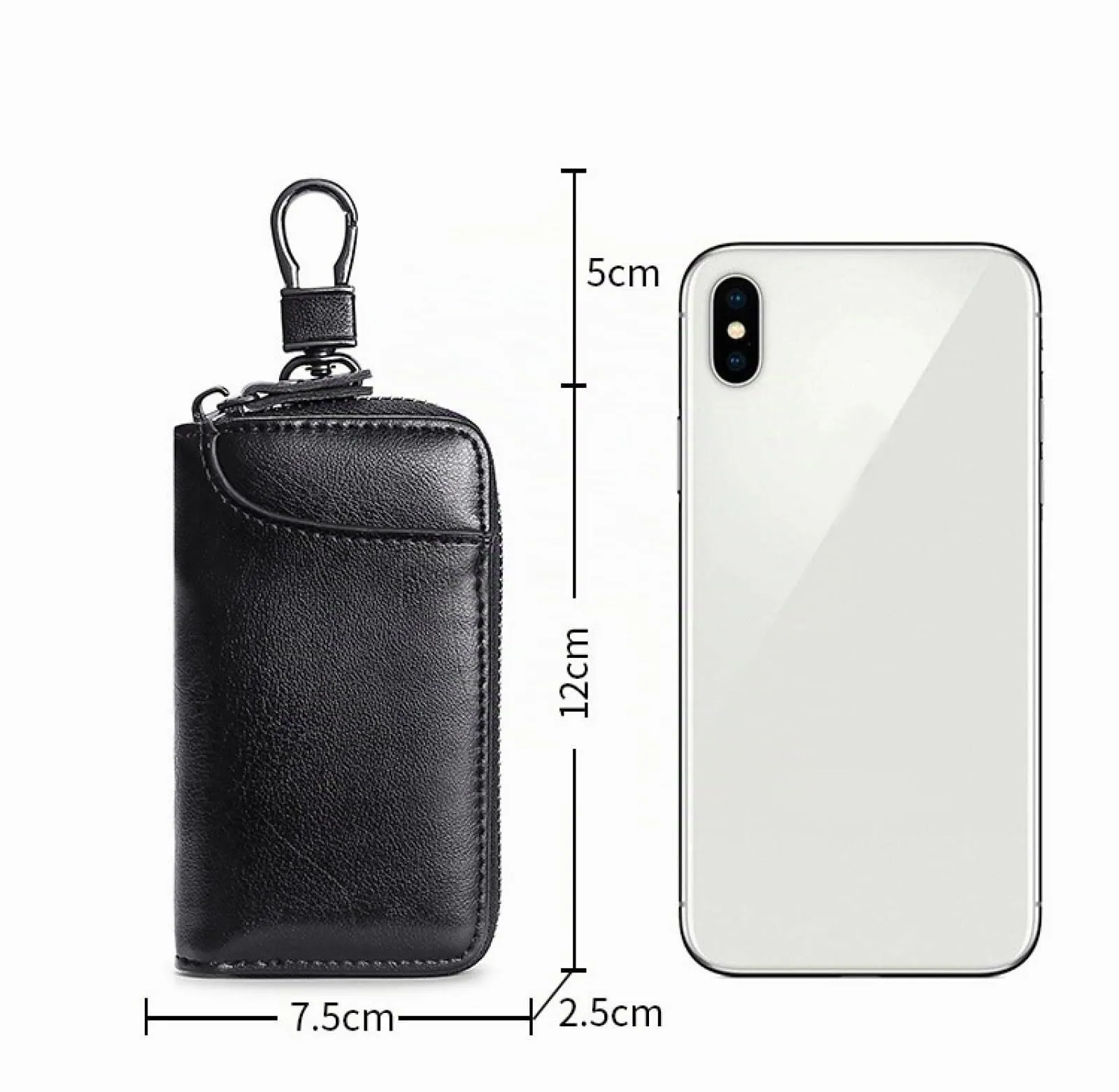 LTLSZRN Portachiavi in Pelle, Raccoglitore Chiave multifunzione,Borse universali per auto portachiavi per uomo donna,Tasche e Ganci, portafoglio portachiavi Impermeabile (marrone) - immagine 3