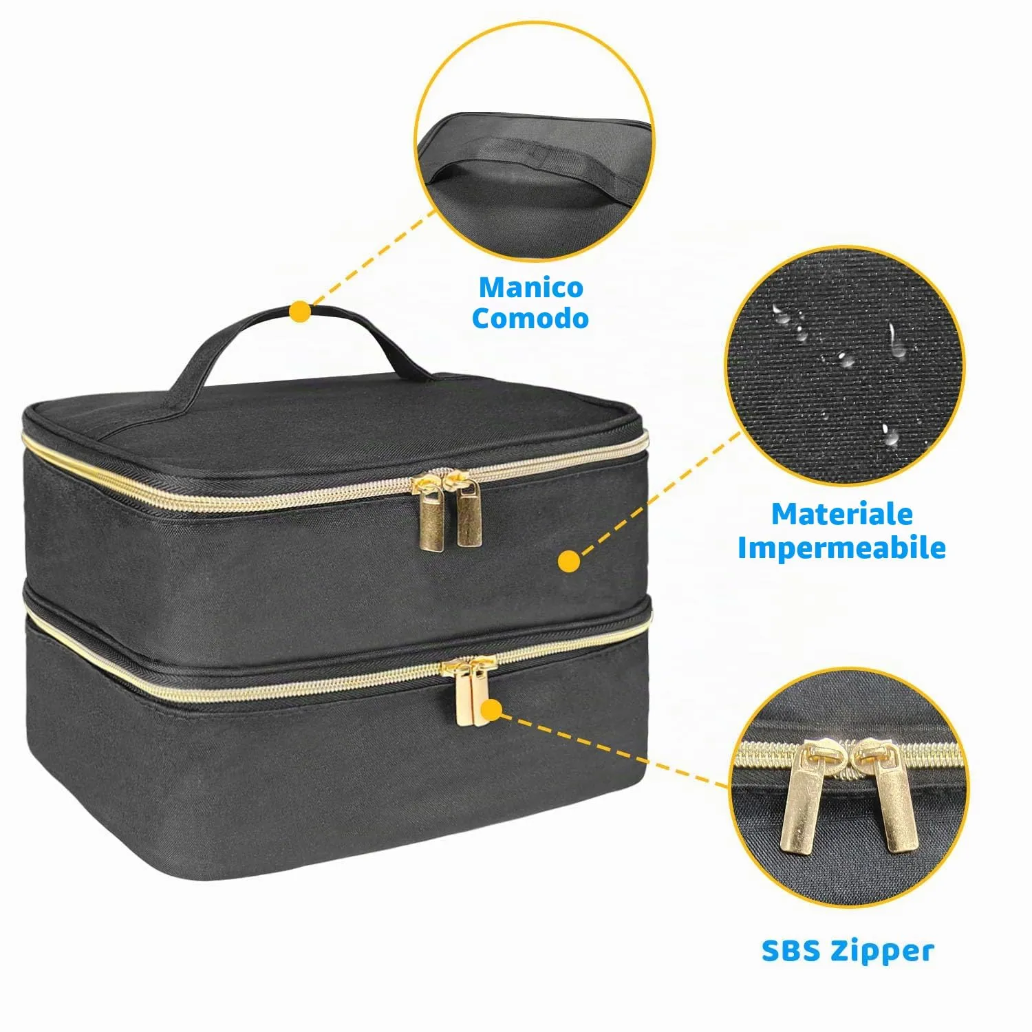 BOHEMIABY Porta Smalti Organizer, Borsa Porta Smalti può Ospitare 30 Smalto Unghie, Scatola da Viaggio Per Smalti, Valigia per Unghie Professionale Mettere Fornetto Unghie Semipermanente (Nero) - immagine 5