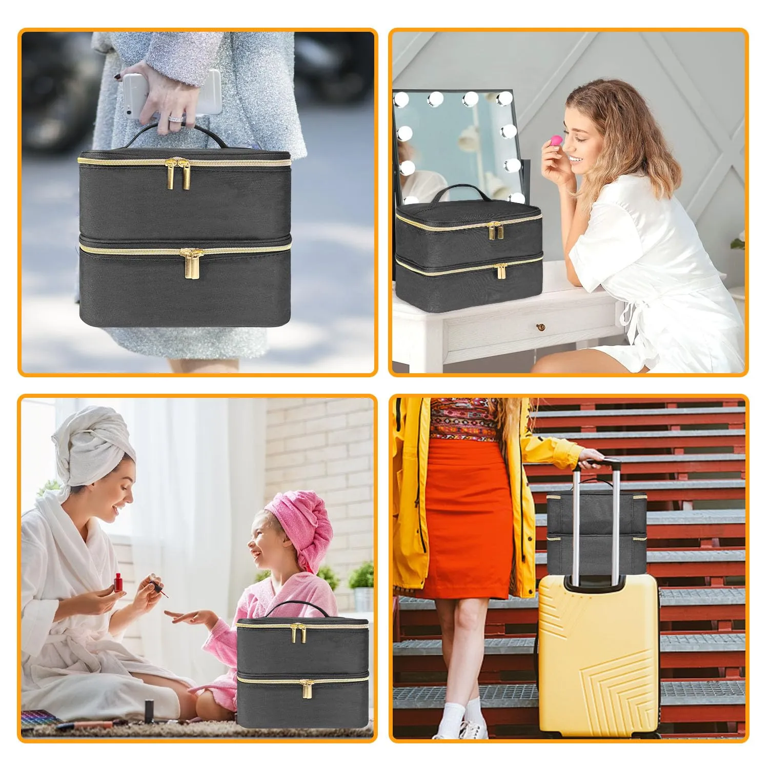 BOHEMIABY Porta Smalti Organizer, Borsa Porta Smalti può Ospitare 30 Smalto Unghie, Scatola da Viaggio Per Smalti, Valigia per Unghie Professionale Mettere Fornetto Unghie Semipermanente (Nero) - immagine 7