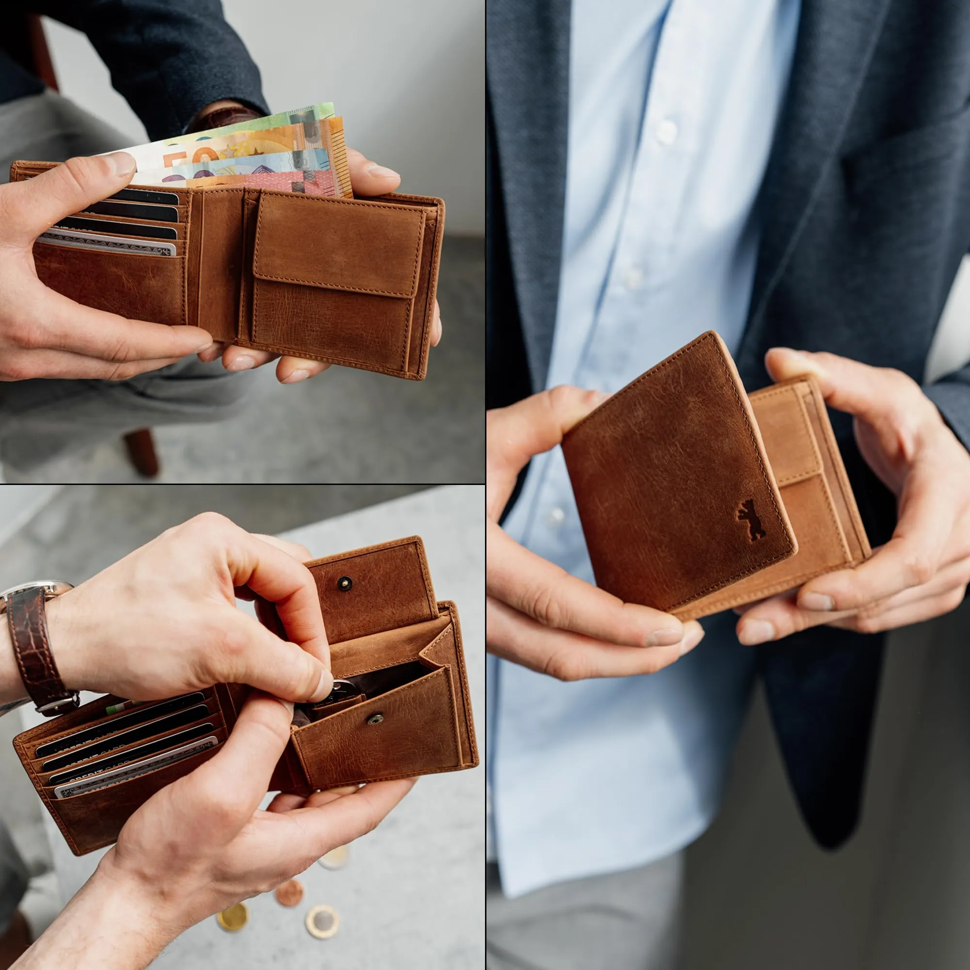 Berliner Bags Portafoglio Uomo con Portamonete e Porta Carte in Pelle RFID - immagine 5