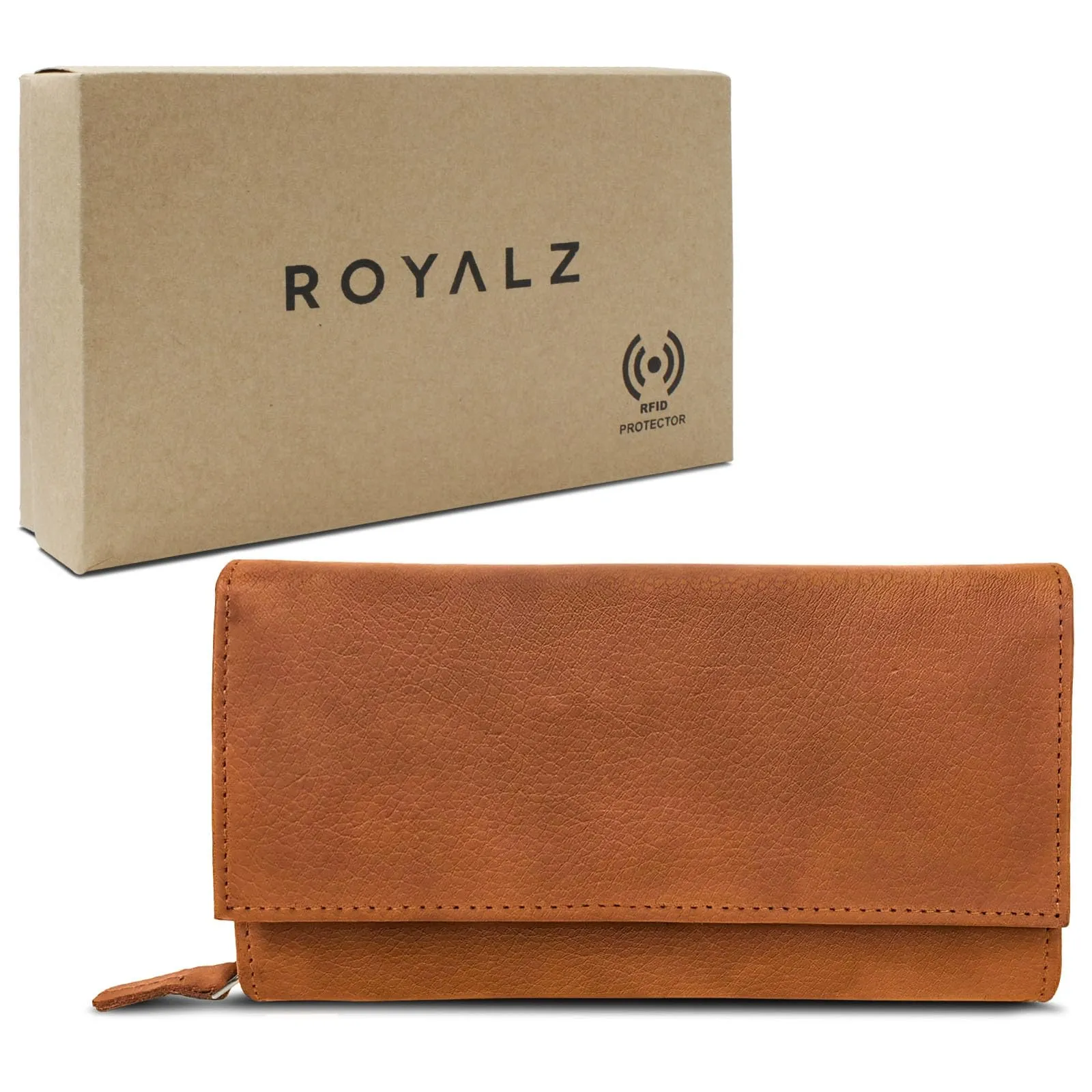 ROYALZ "Orelia Portafoglio vera Pelle Donna Grande Portamoneta Capiente Porta Carte Credito 18 Scomparti Bloccaggio Protezione RFID Etui Lungo - immagine 7