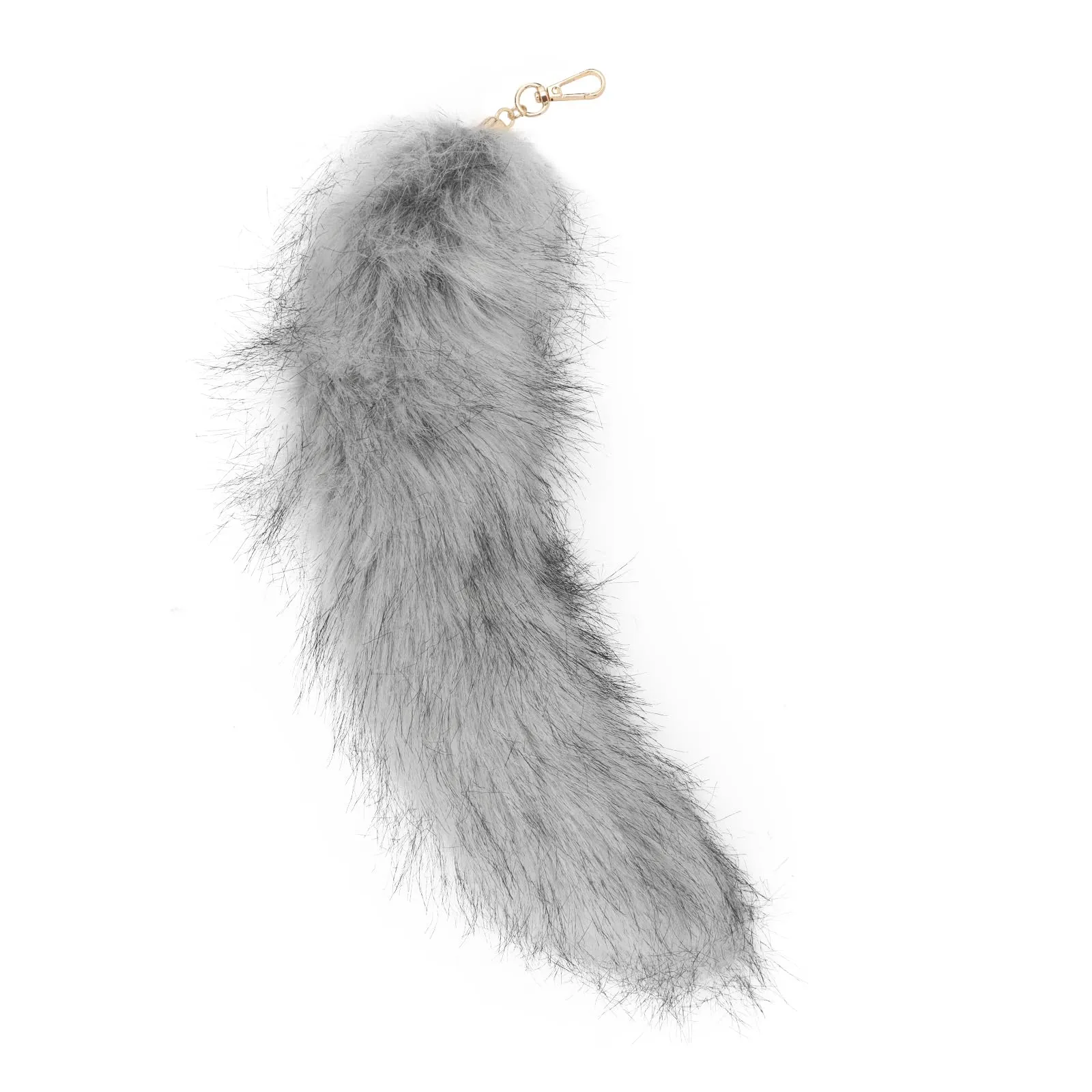 hbbhml Coda di gatto in pelliccia sintetica per costumi di Halloween, Grigio scuro., One Size - immagine 1