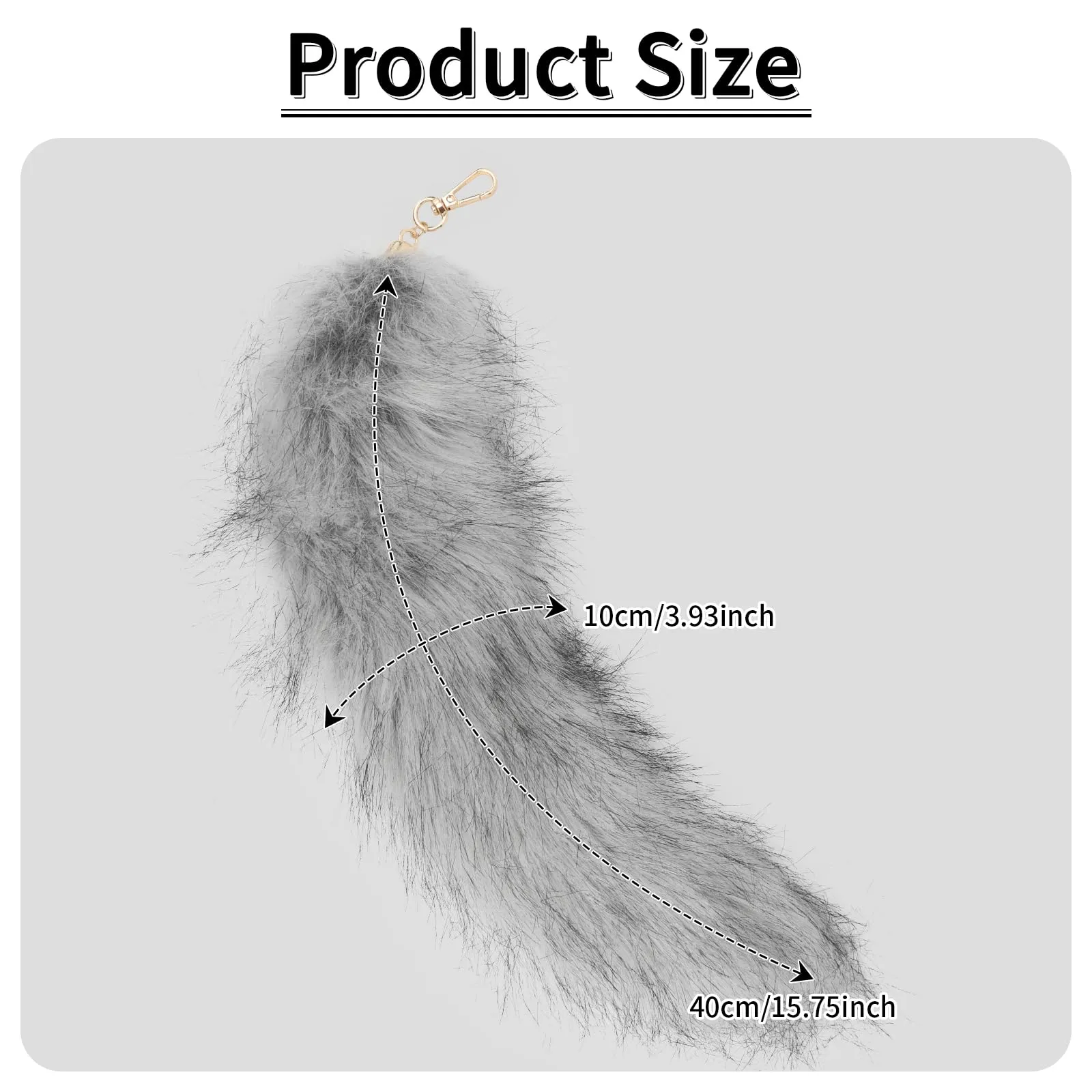hbbhml Coda di gatto in pelliccia sintetica per costumi di Halloween, Grigio scuro., One Size - immagine 3