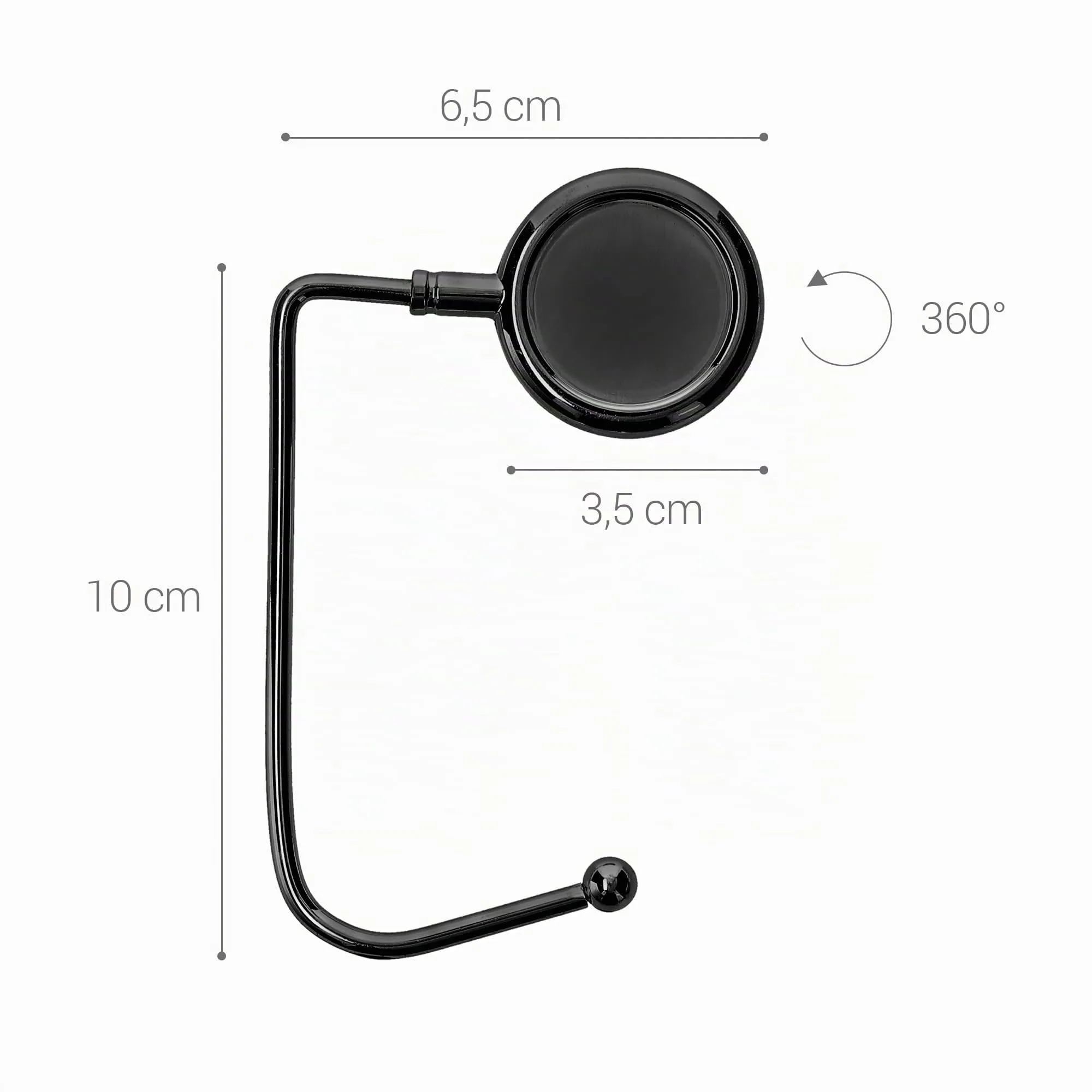 kwmobile 2x Gancio Borsa da Tavolo - Appendi Borsa in Alluminio Antiscivolo Antigraffio - Set Appendiborsa per Tavoli e Scrivanie max. 3kg - ardesia scuro/nero - immagine 4