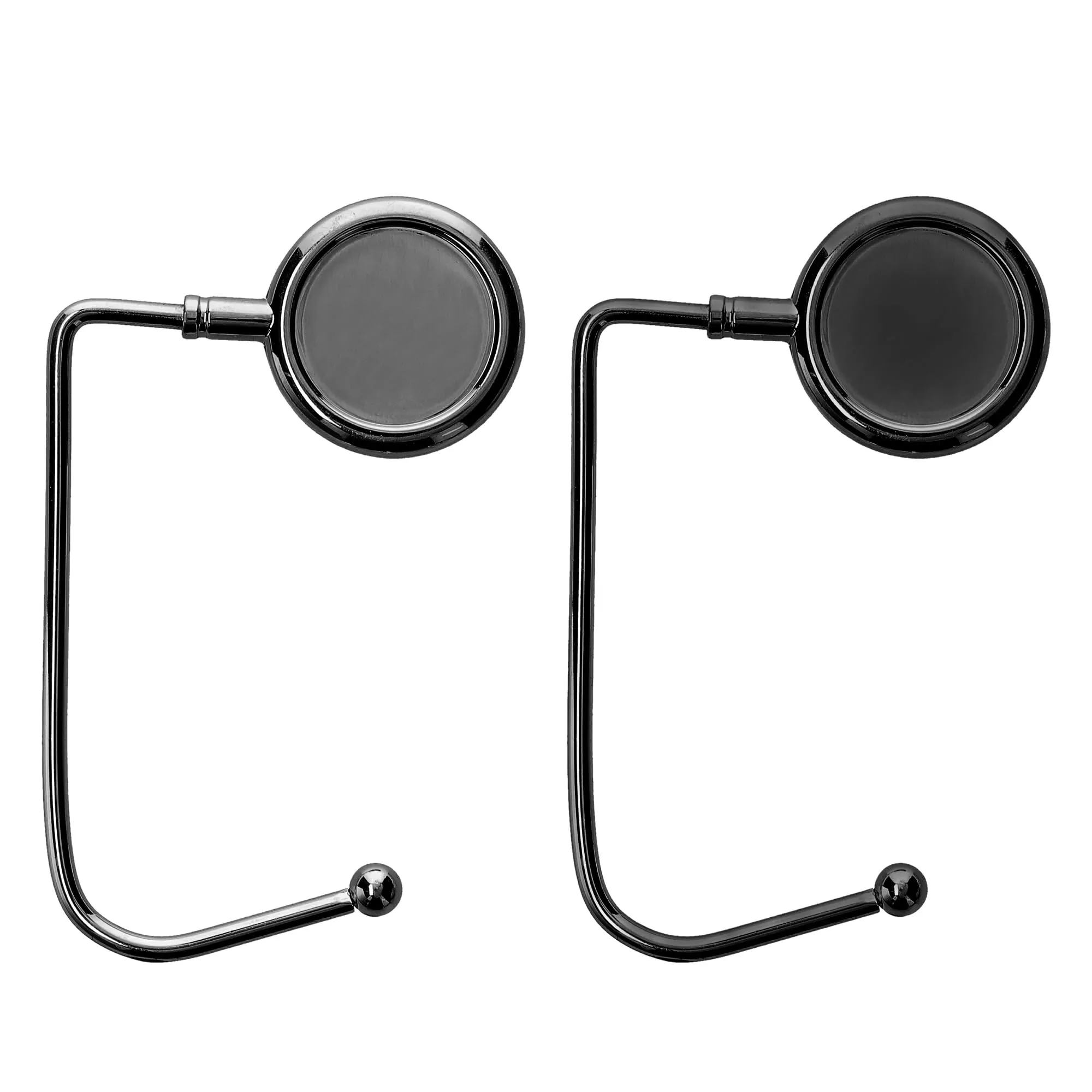 kwmobile 2x Gancio Borsa da Tavolo - Appendi Borsa in Alluminio Antiscivolo Antigraffio - Set Appendiborsa per Tavoli e Scrivanie max. 3kg - ardesia scuro/nero - immagine 5