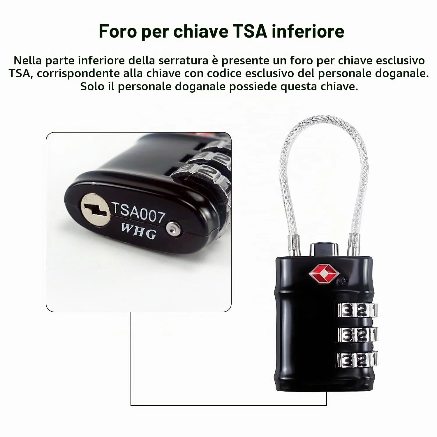 QUMOX Lucchetti per Bagagli con Cavo Approvati TSA, Lucchetti a Combinazione a 3 Cifre, Lucchetto da Viaggio per Valigie e Borse, Corpo in Lega, Accessori da Viaggio (Nero Confezione da 4) - immagine 5