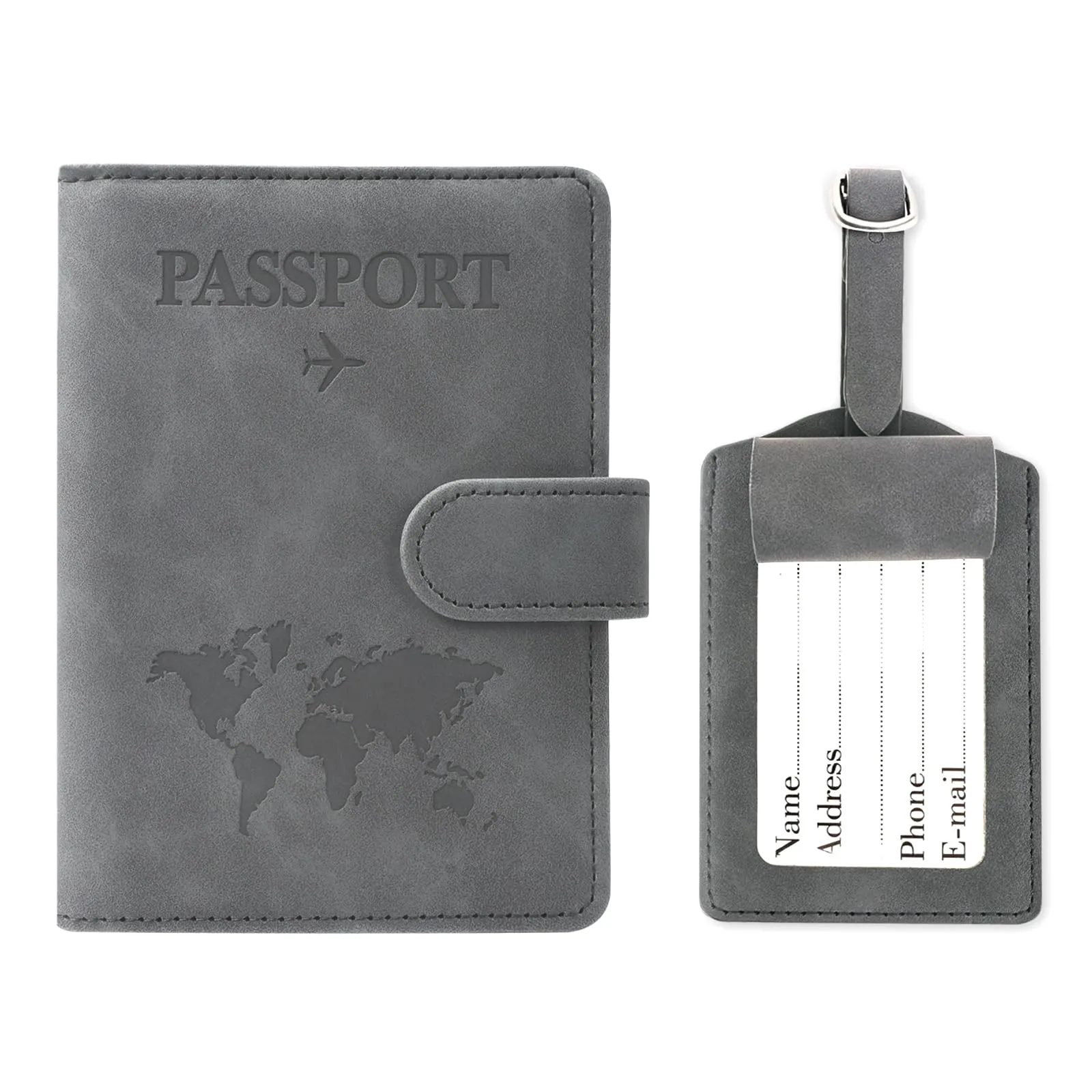 GADITIEK Porta Passaporto e Etichetta Valigia Aereo, Pelle Pu Custodia Passaporto Italiano con Blocco RFID, Portapassassaporto Cover per Carte Di Credito, D'Identità e Documenti Di Viaggio - immagine 1
