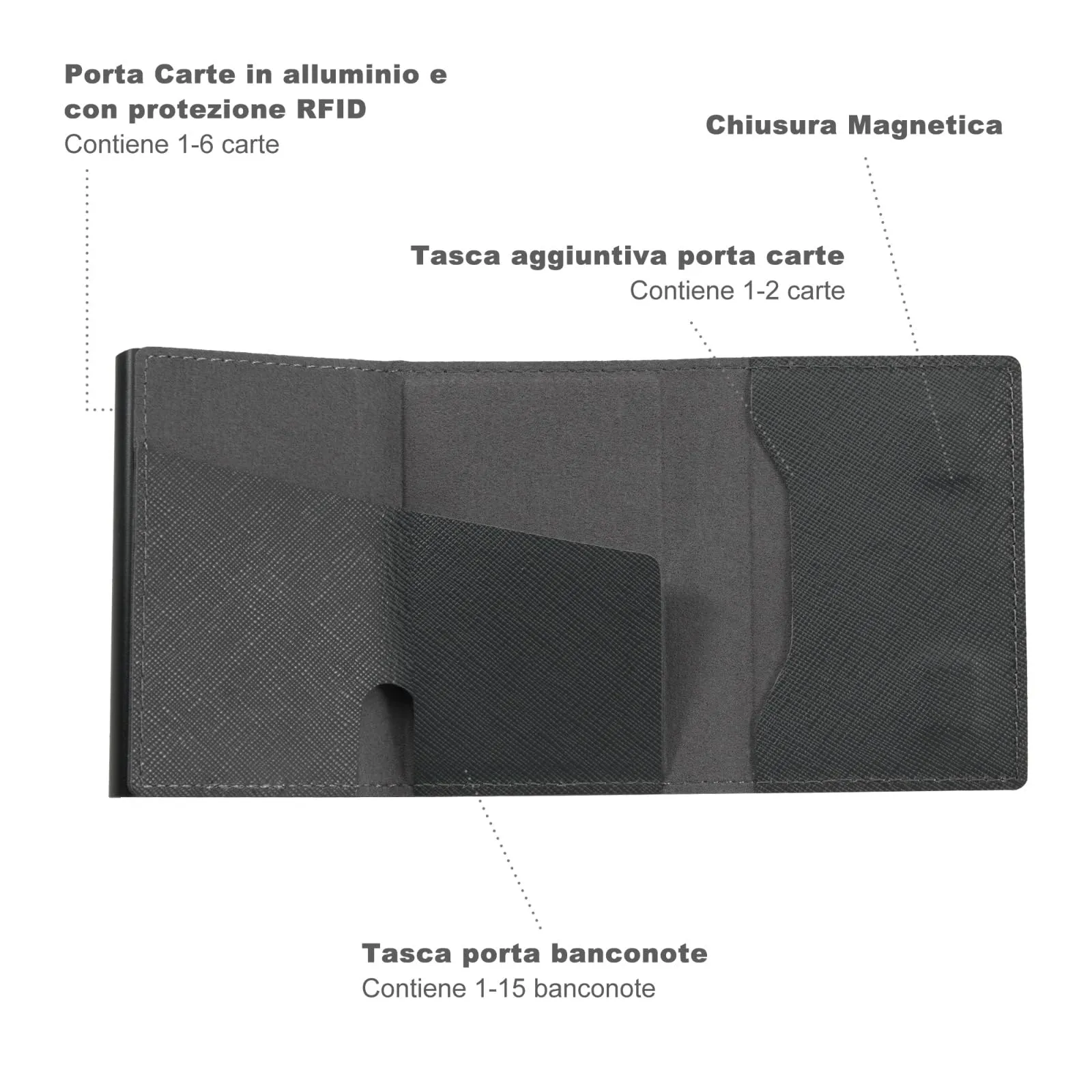 SINUM Portafoglio Saffiano Grigio - immagine 4