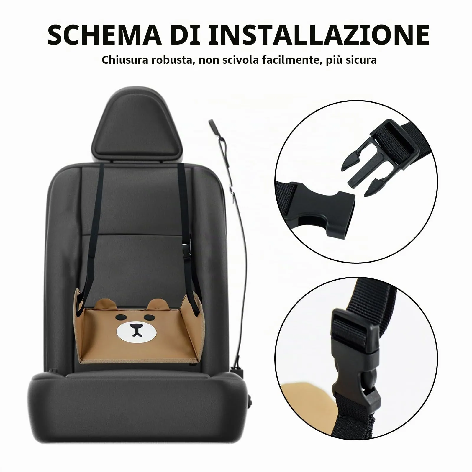 Poggiapiedi per Aeroplano, Estensione Sedile Per Bambini In Auto, Accessori Da Viaggio, Amaca Piedi, Portatile Viaggi Lettino Viaggio Bambini, Offre Ulteriore Sicurezza Ai Durante I Voli - immagine 6