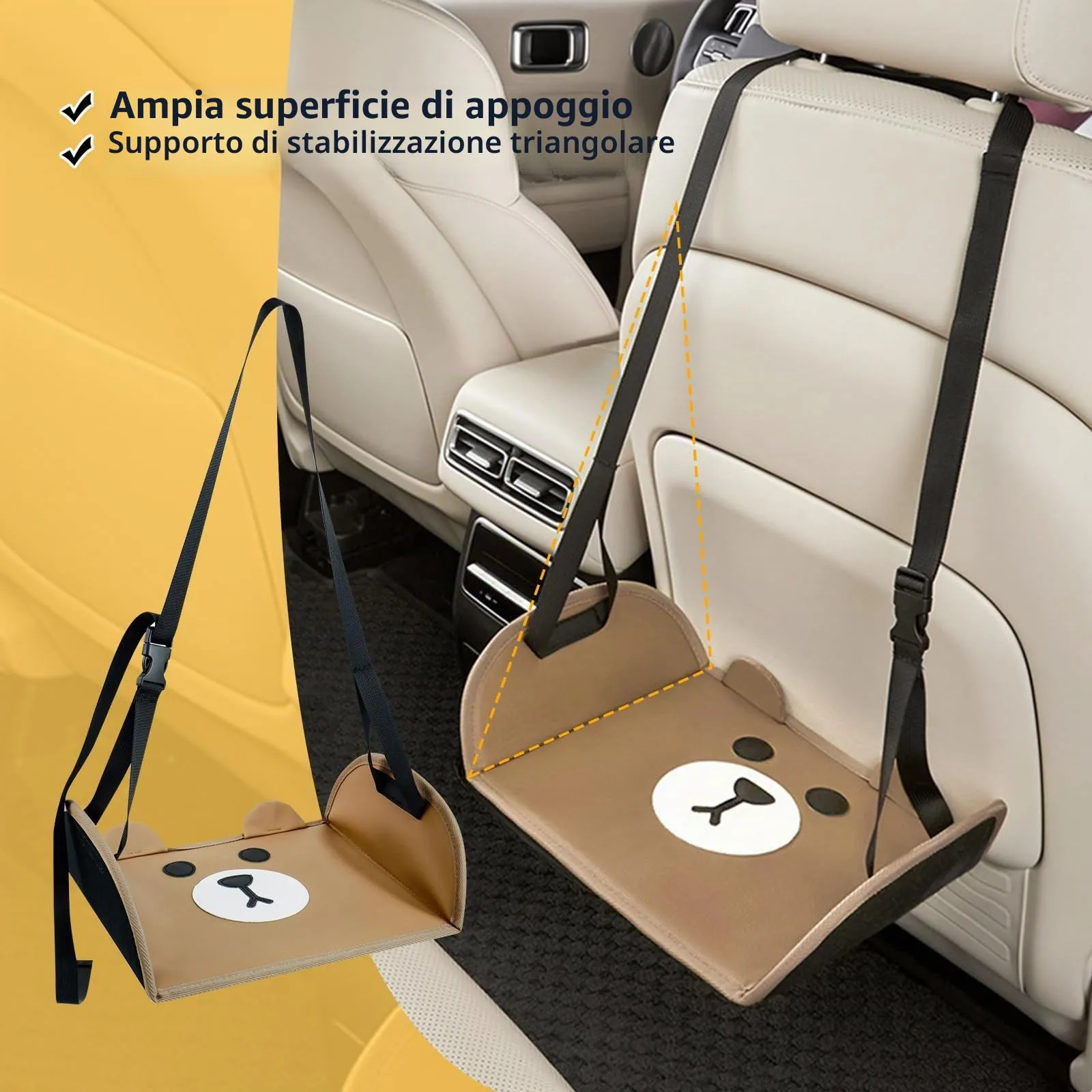 Poggiapiedi per Aeroplano, Estensione Sedile Per Bambini In Auto, Accessori Da Viaggio, Amaca Piedi, Portatile Viaggi Lettino Viaggio Bambini, Offre Ulteriore Sicurezza Ai Durante I Voli - immagine 7