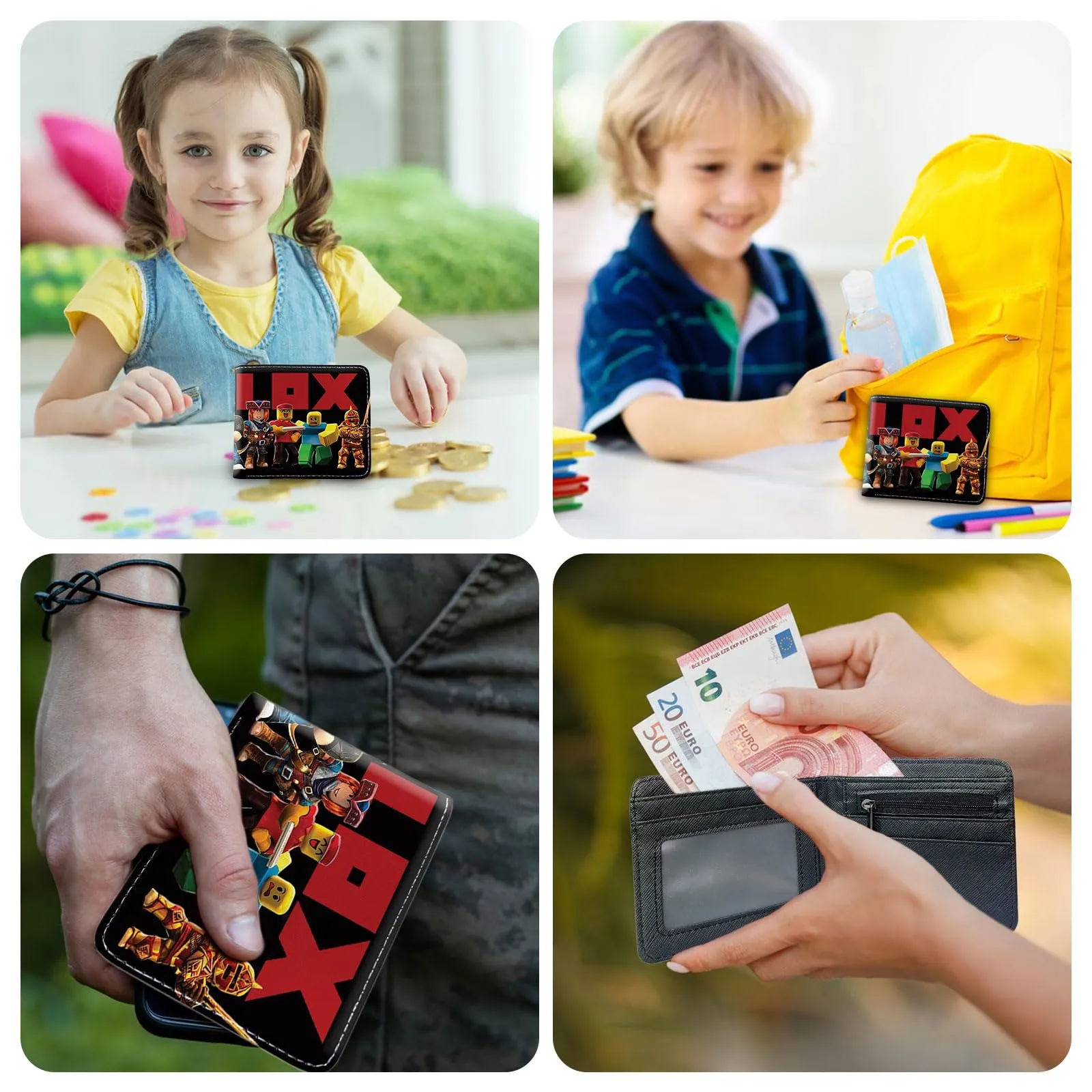 MEBSJY Portafoglio Bambino Caricatura, Portafoglio Robl in Pelle PU, Portafoglio Bifold per Ragazzi e Ragazze, Design Anime, Portacarte, Tasca per Monete, Regalo di Compleanno per Bambini - immagine 6