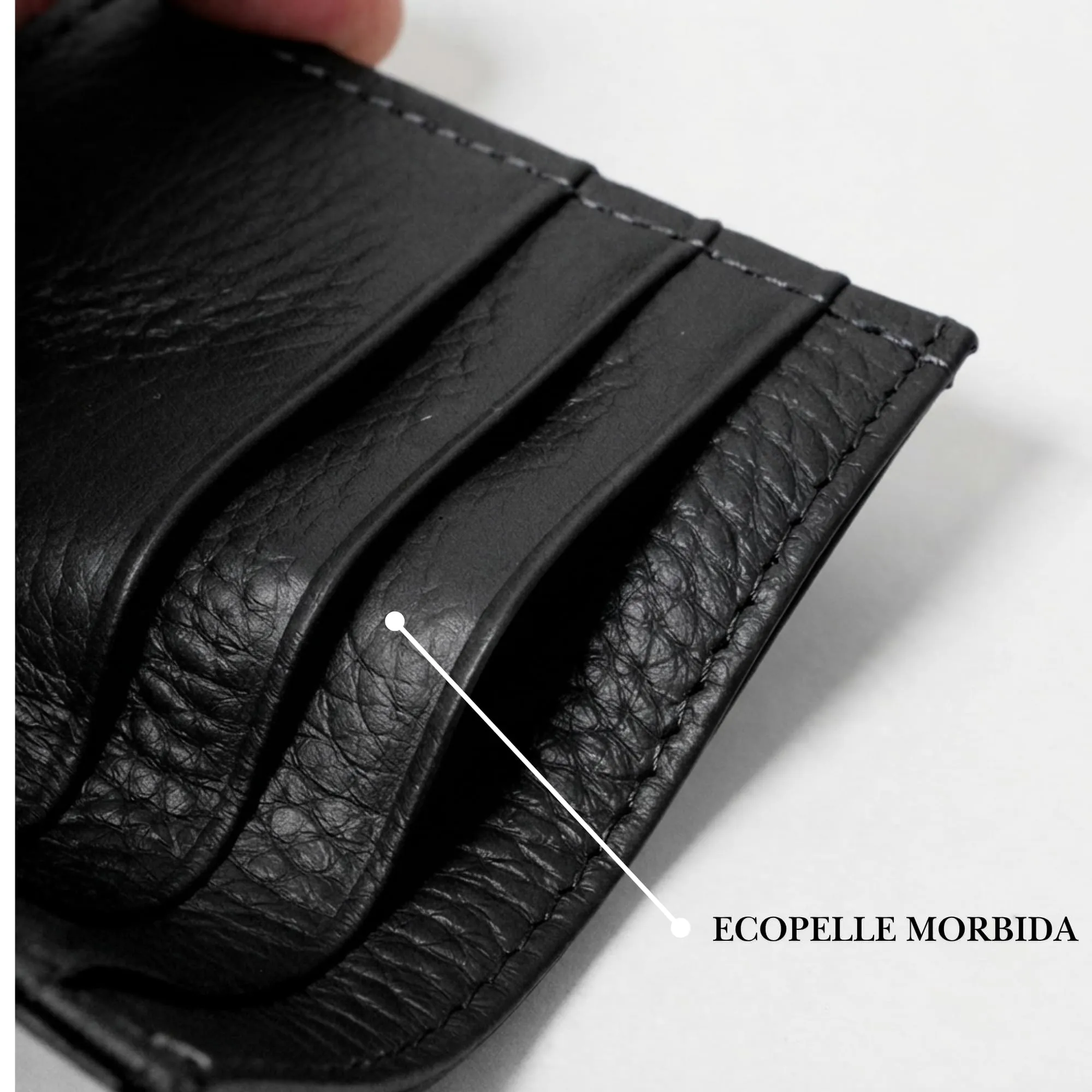 AURACASA Portafoglio per carta di credito, portacarte super sottile, portafoglio in PU per uomo e donna con 6 scomparti per carte e 1 tasca (Nero) - immagine 6