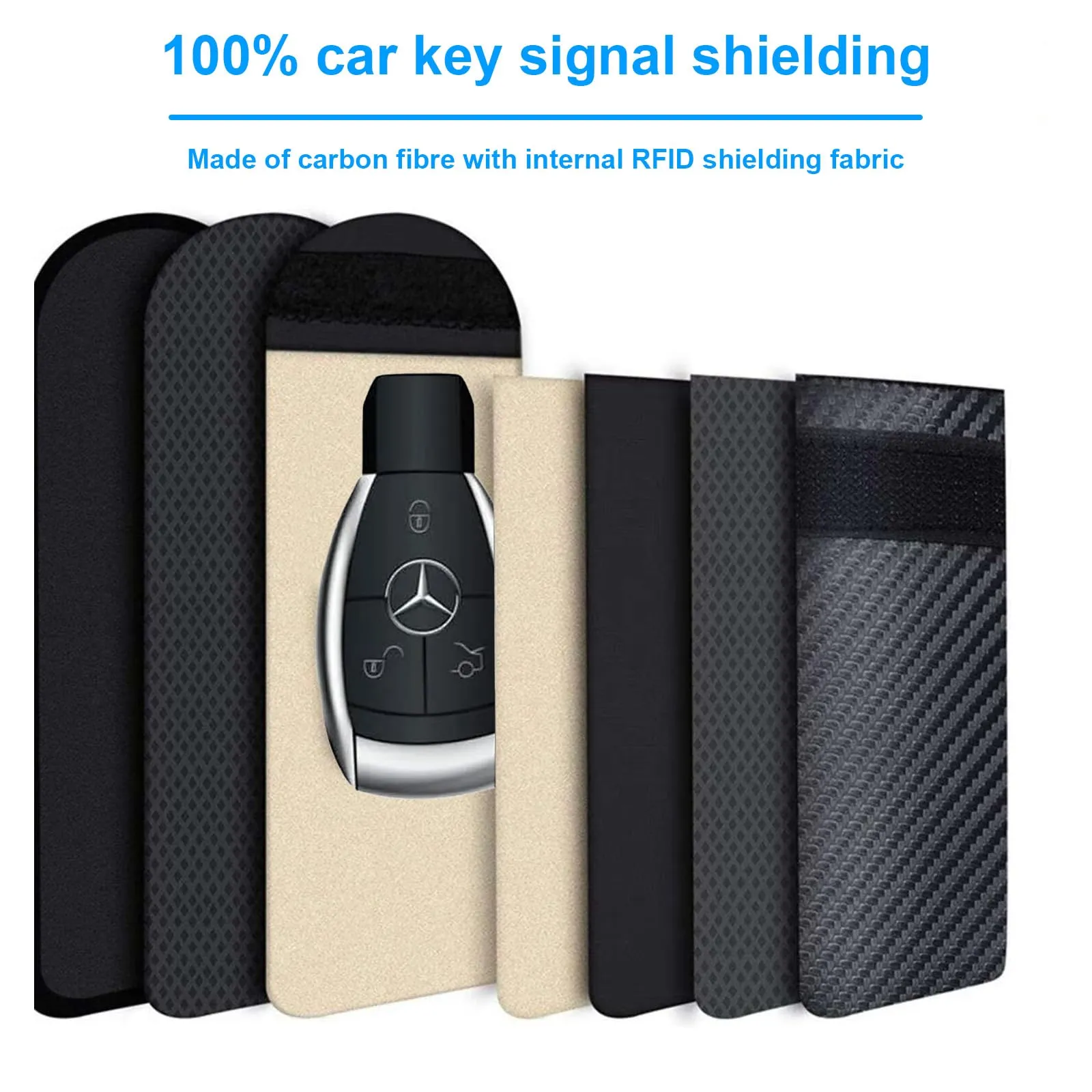 2 Pz Custodia Faraday Chiavi Auto, Borsa Blocco RFID - immagine 4