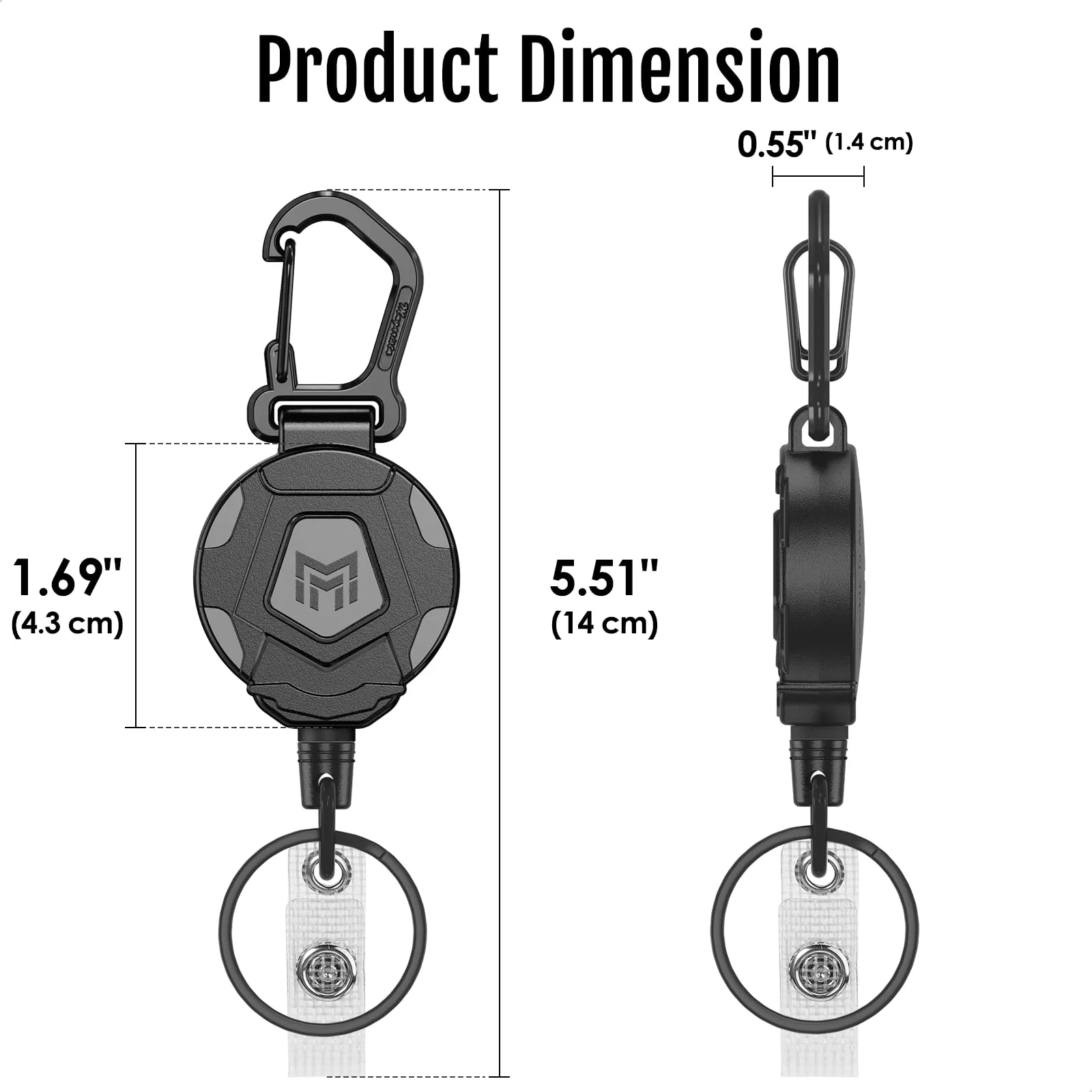 MNGARISTA Portachiavi retrattile, porta badge con moschettone per impieghi gravosi (Carabiner(4 Pack)) - immagine 5