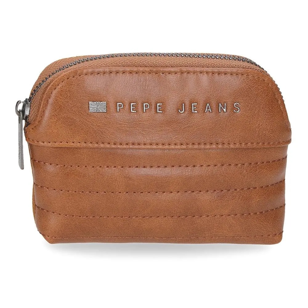 Pepe Jeans Biker, beauty case, tracolla, perfetto per organizzare, vari scomparti. Joumma Bags, marrone, Monedero redondo, Portamonete rotondo - immagine 1
