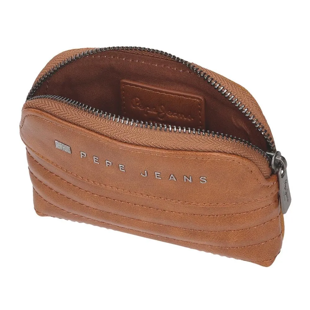 Pepe Jeans Biker, beauty case, tracolla, perfetto per organizzare, vari scomparti. Joumma Bags, marrone, Monedero redondo, Portamonete rotondo - immagine 3
