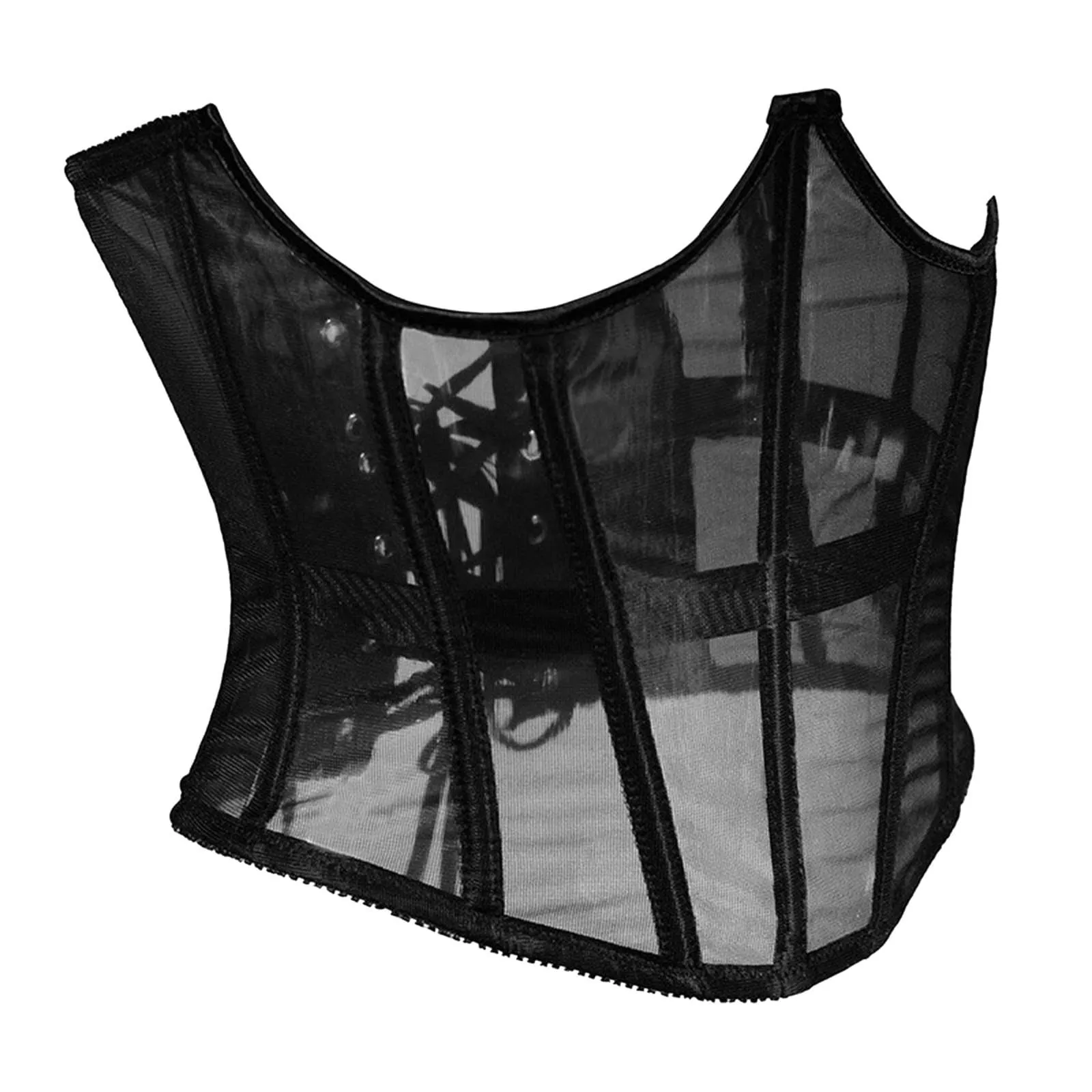 Corsetto Sexy da Donna, Corsetto Top Y2k, Bustier con Push Up, Corpetto da Club, Stile Gotico Vintage, Senza Cuciture, Mezza Pancia, Bustier per Seno Pieno, Sottoseno, Modellante in Pelle, XS - immagine 6