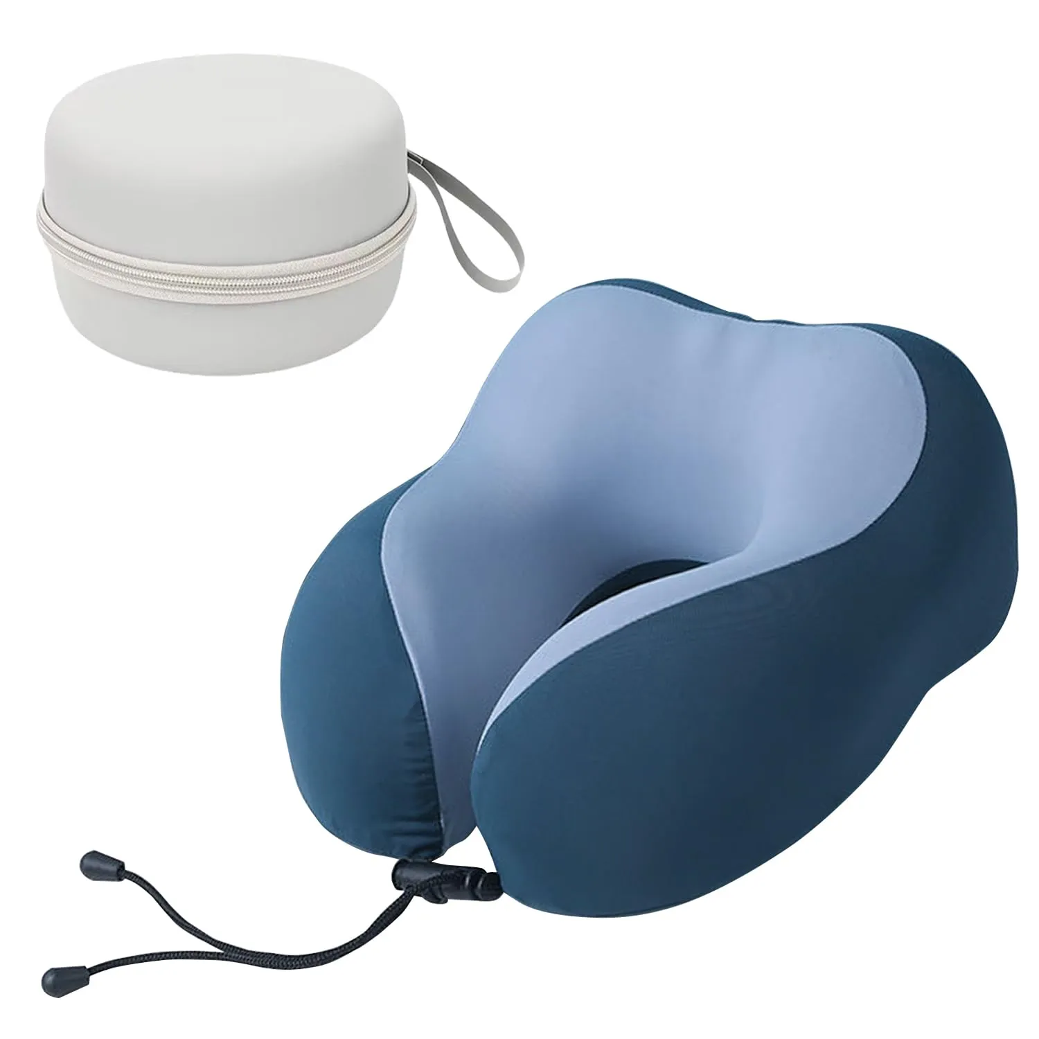 Cuscino per collo da viaggio, fibbia regolabile, compatto e facile da riporre, cuscino a doppia faccia, cuscino da viaggio a forma di U, facile da trasportare, adatto per viaggi in aereo, campeggio - immagine 1