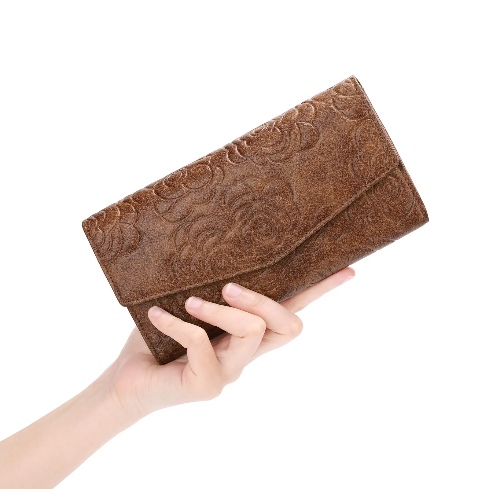 GOIACII Portafoglio Donna in Pelle Blocco RFID Grande Capacità Porta Carta di Credito Lungo con Portamonete - immagine 7