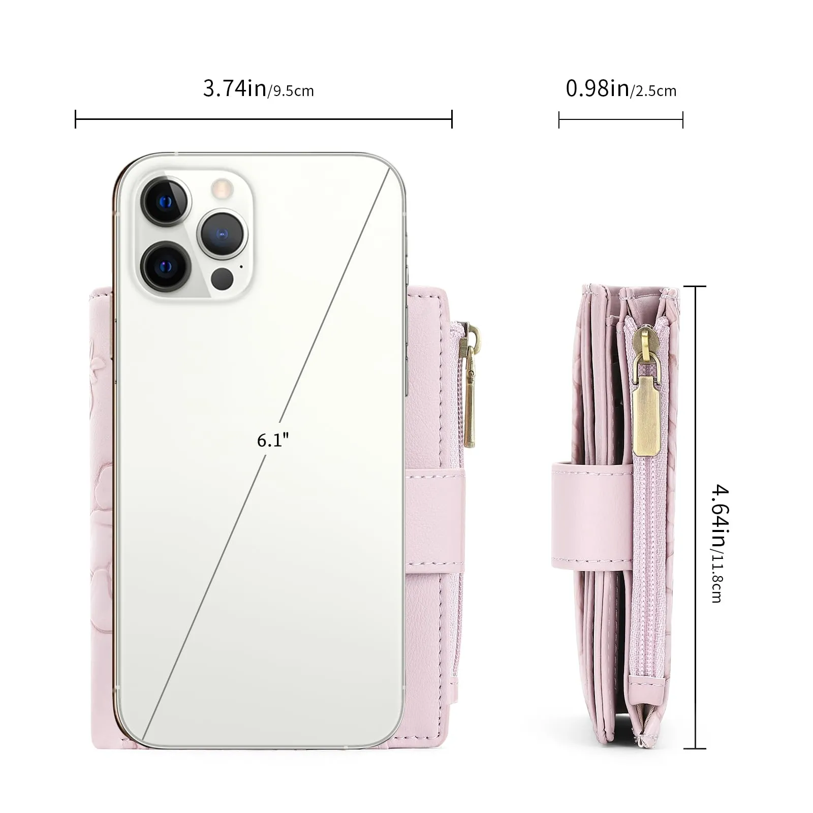 SENDEFN Portafoglio Donna Piccolo in Pelle Vegana, RFID Blocco Portamonete con Cerniera, Porta Carte di Credito Portafoglio Donna con Scomparti Per 12 Cartes - immagine 5