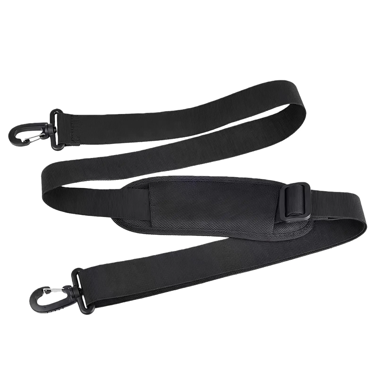 Universale Sostituzione Cinghia Tracolla 160cm larghezza 38mm di Spalla Imbottita e Staccabile Regolabile Cintura, per Laptop Borsa Chitarra di Ricambio Fotocamera Con Ganci Girevoli-Nero - immagine 3