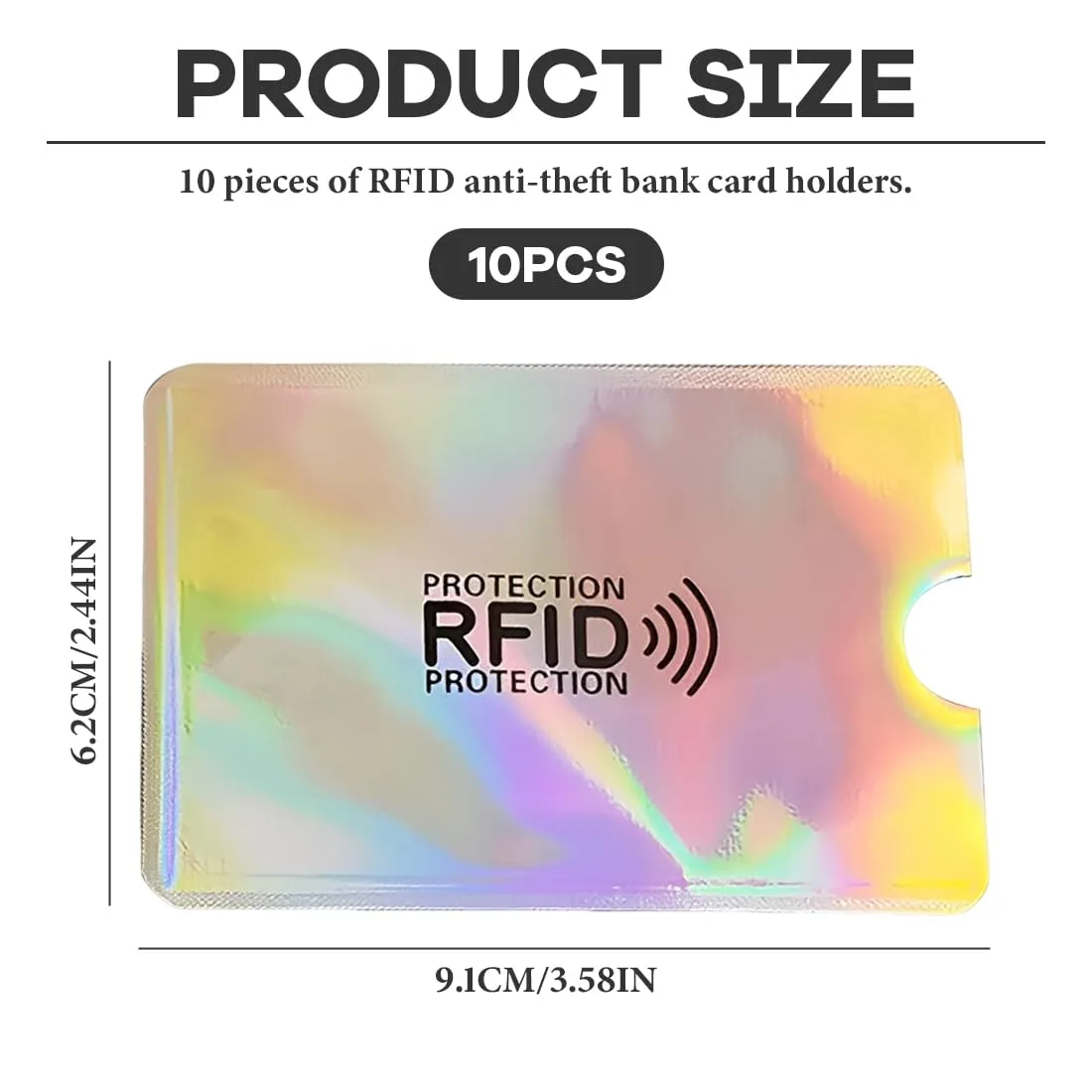 ROLKUFA 10 Pezzi Supporto Per Carte Rfid Colorato,Custodie Per Carte Di Credito,Un Set Di Coperture Sicure Per Carte Di Credito Senza Contatto E Clip Per Carte Antifurto - immagine 2