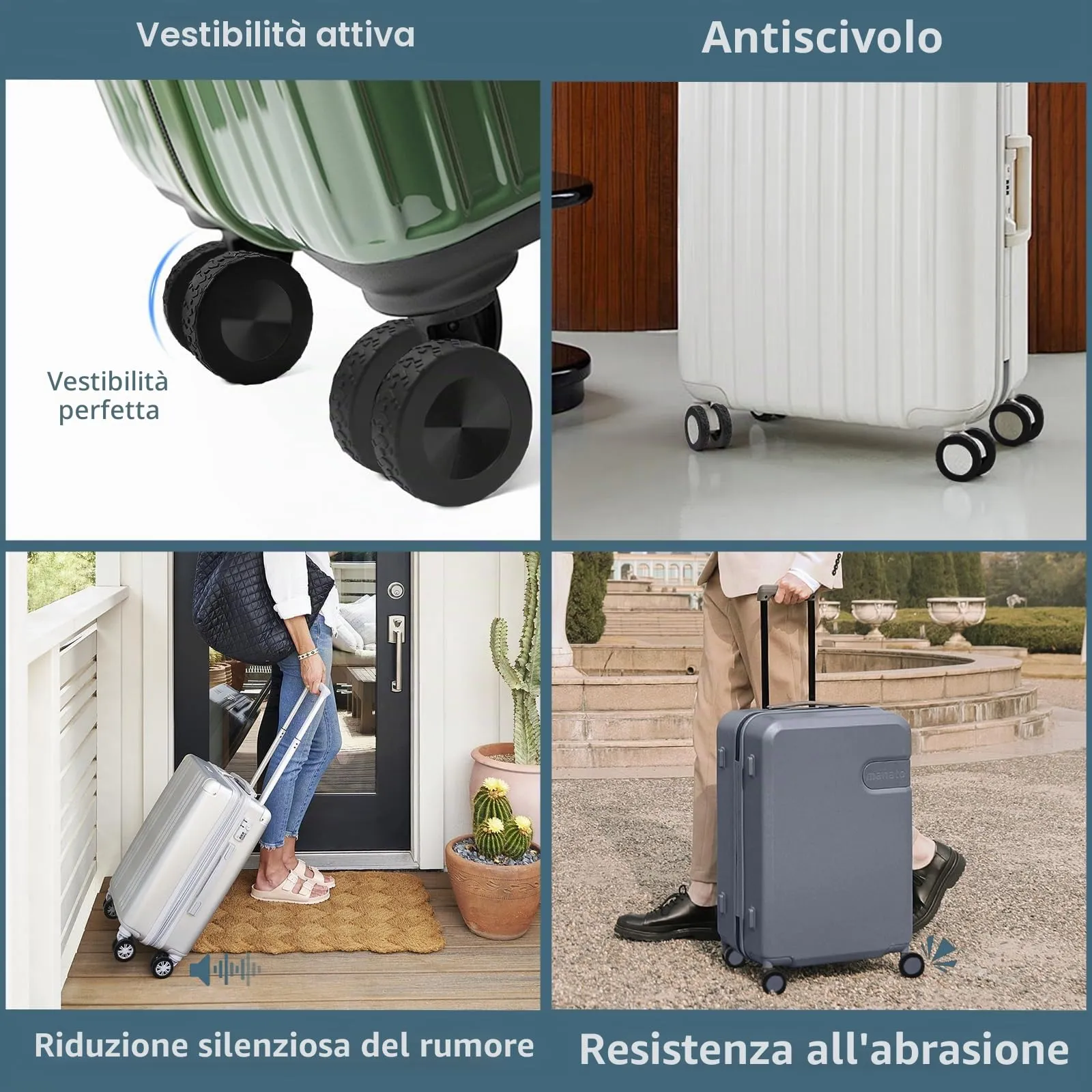 8 Copri Ruote Valigia in Silicone Grigio - immagine 6