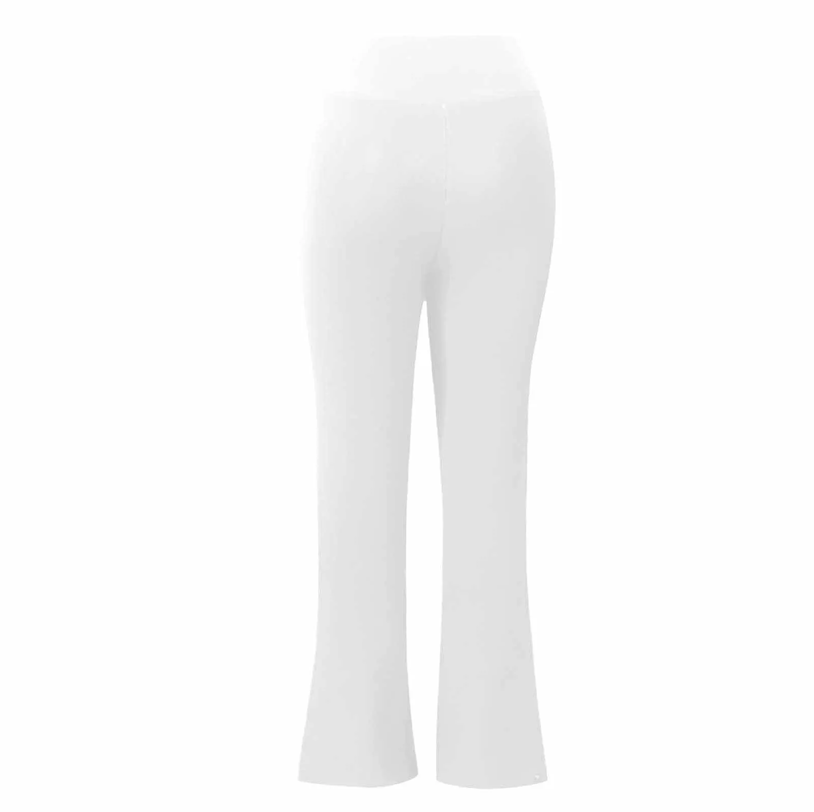 Gefomuofe Pantaloni a zampa da donna, in pile 70, termici, da yoga, caldi, elastici, per il tempo libero, spessi, in tinta unita, pantaloni da jogging comodi, bianco, XL - immagine 5