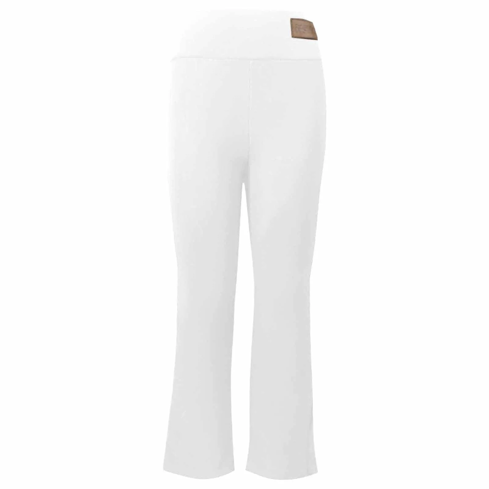 Gefomuofe Pantaloni a zampa da donna, in pile 70, termici, da yoga, caldi, elastici, per il tempo libero, spessi, in tinta unita, pantaloni da jogging comodi, bianco, S - immagine 4