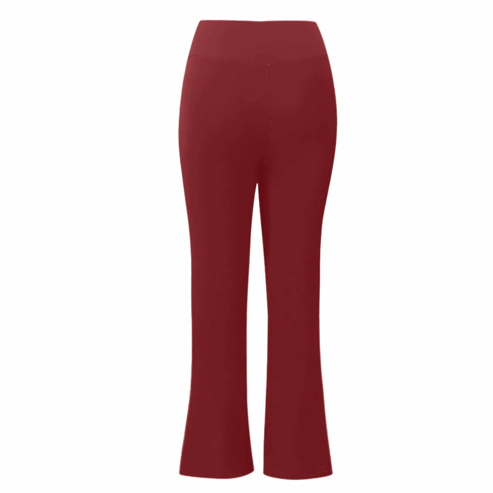 Gefomuofe Pantaloni a zampa da donna, in pile 70, termici, da yoga, caldi, elastici, per il tempo libero, spessi, in tinta unita, pantaloni da jogging comodi, Colore: rosso, M - immagine 5