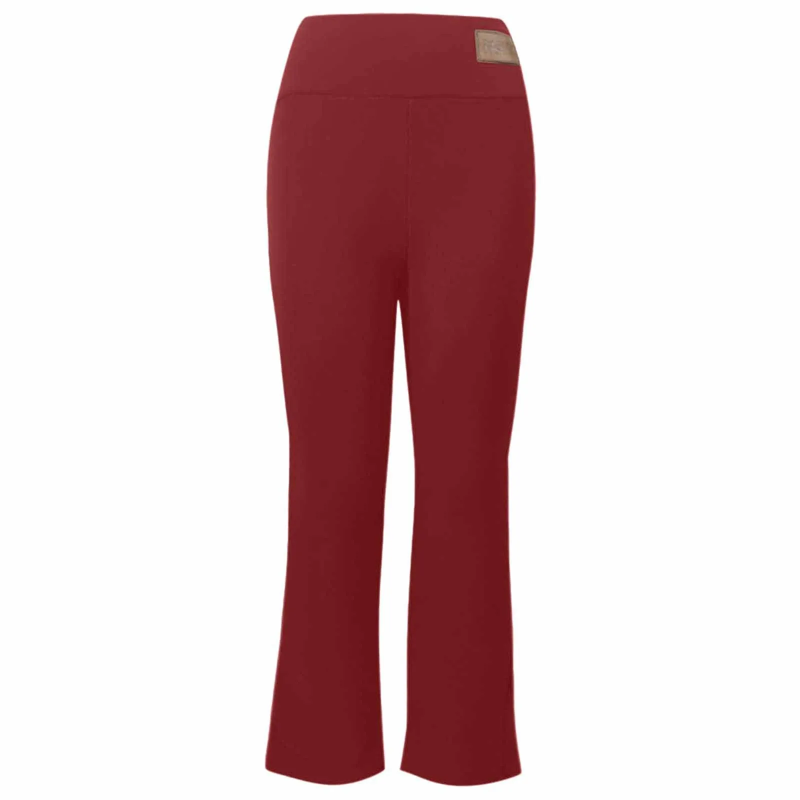 Gefomuofe Pantaloni a zampa da donna, in pile 70, termici, da yoga, caldi, elastici, per il tempo libero, spessi, in tinta unita, pantaloni da jogging comodi, Colore: rosso, L - immagine 4