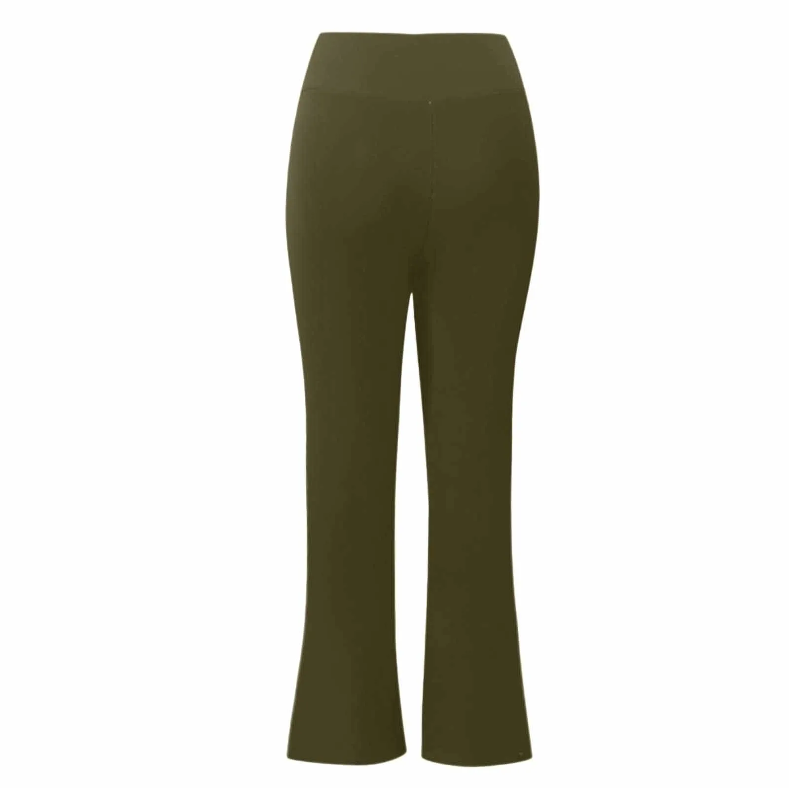 Gefomuofe Pantaloni a zampa da donna, in pile 70, termici, da yoga, caldi, elastici, per il tempo libero, spessi, in tinta unita, pantaloni da jogging comodi, verde militare, M - immagine 4