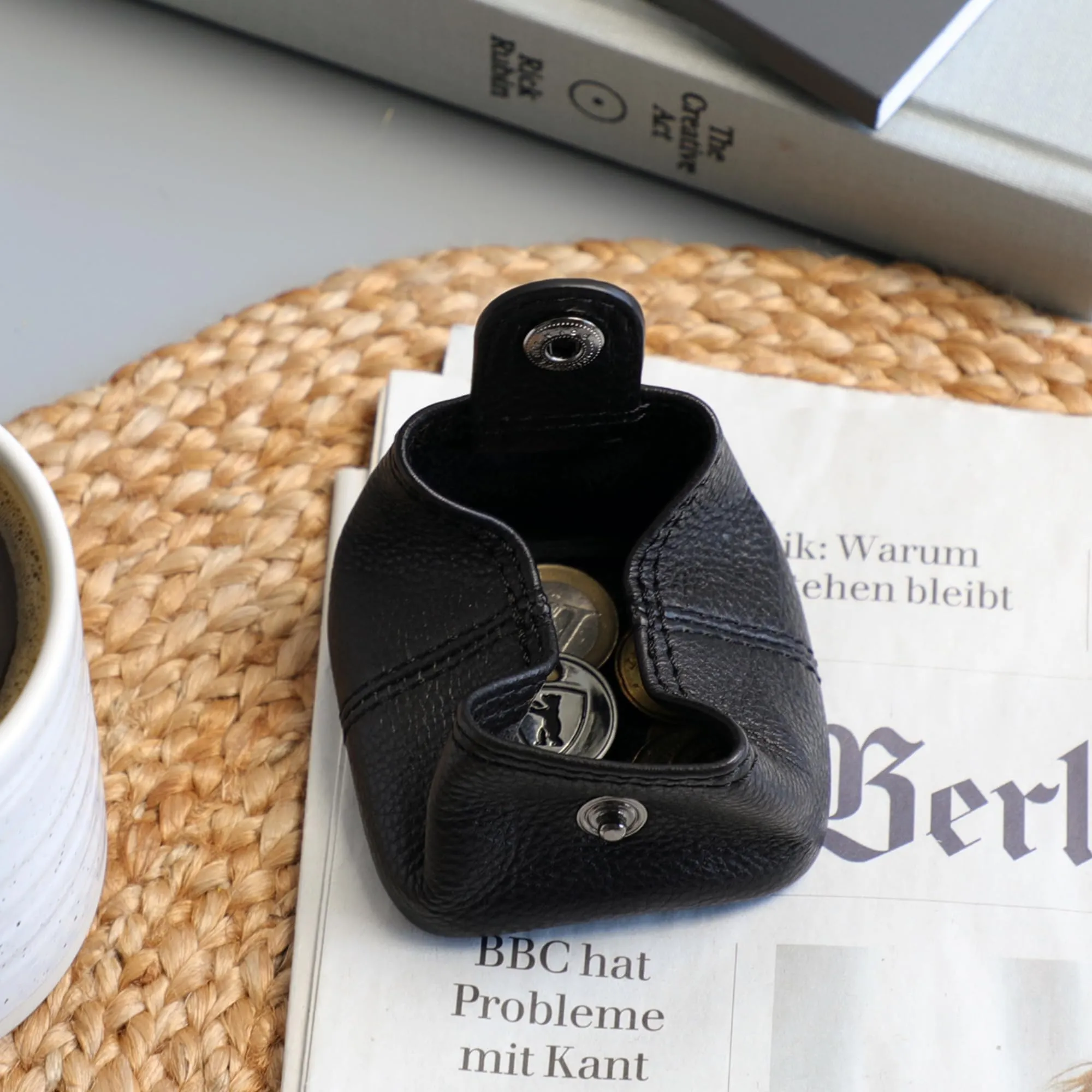 Berliner Bags Portamonete Lena Mini con Chiusura a Bottone in Vera Pelle - immagine 2