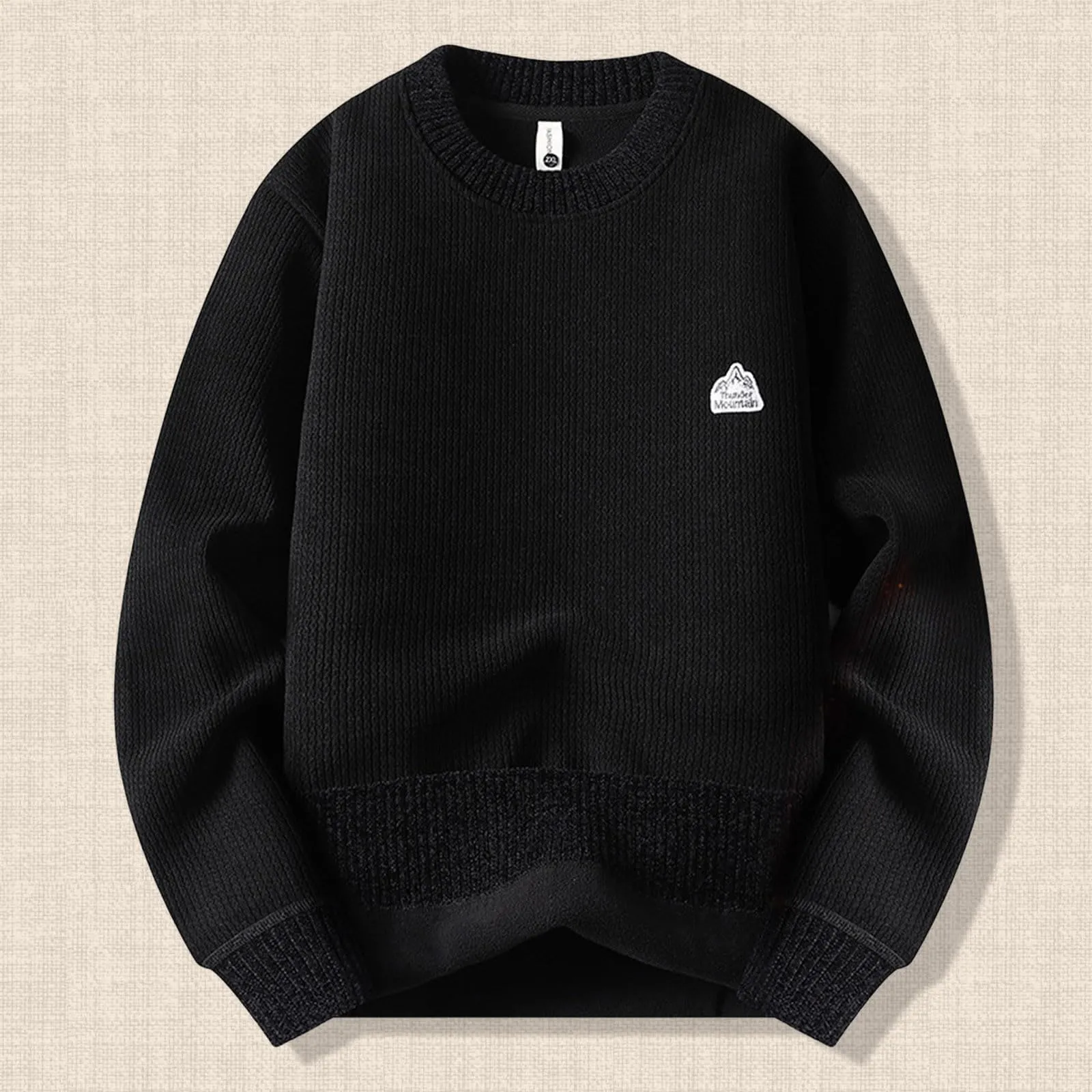 Mymyguoe Maglione norvegese da uomo in lana a righe fine merino, lavorato a maglia jacquard, motivo cavallo, slim fit, invernale, caldo maglione natalizio, Q3 nero, 5XL - immagine 2
