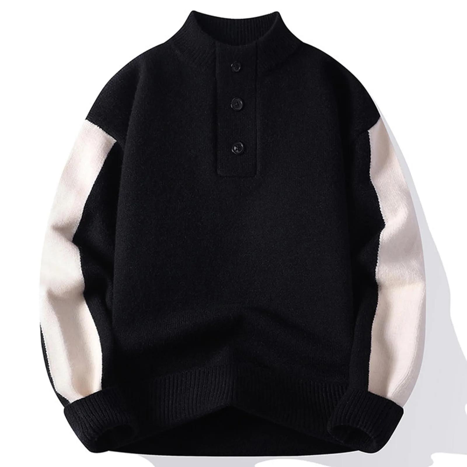 Mymyguoe - Maglione norvegese da uomo, in lana a righe, in pura merino, in jacquard, con motivo a cavalli, slim fit, invernale, caldo, maglione natalizio, sweatshirt, 4XL - immagine 2