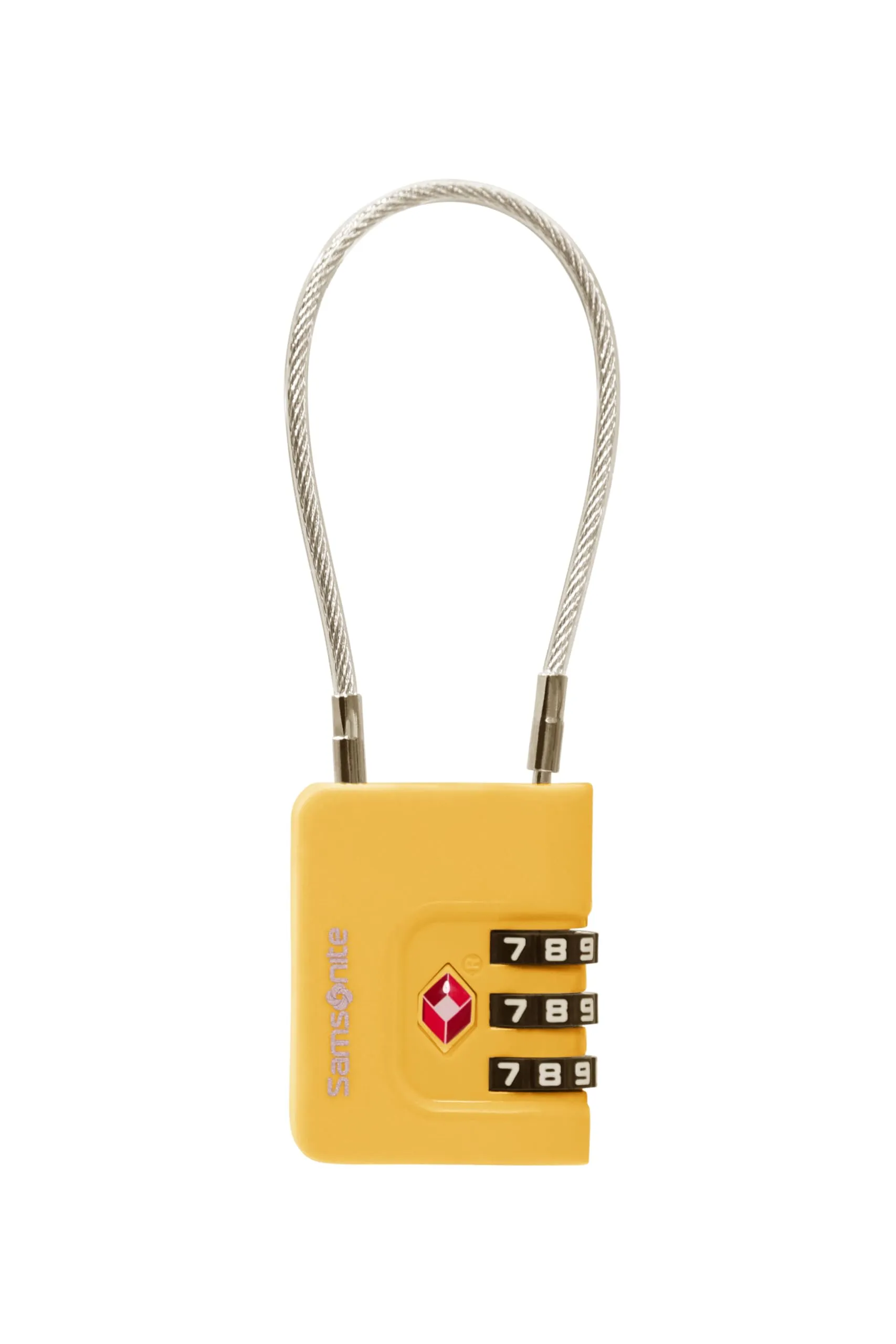Samsonite TA Revolution - Lucchetto a cavo TSA con combinazione a 3 cifre, lucchetto per bagagli sicuro per valigie e borse, Giallo - immagine 2