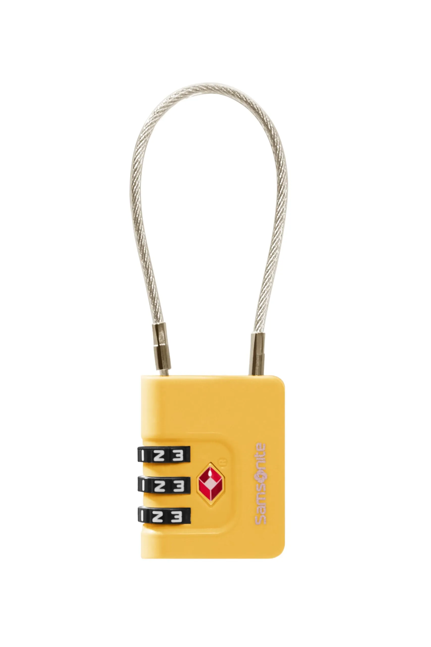 Samsonite TA Revolution - Lucchetto a cavo TSA con combinazione a 3 cifre, lucchetto per bagagli sicuro per valigie e borse, Giallo - immagine 4