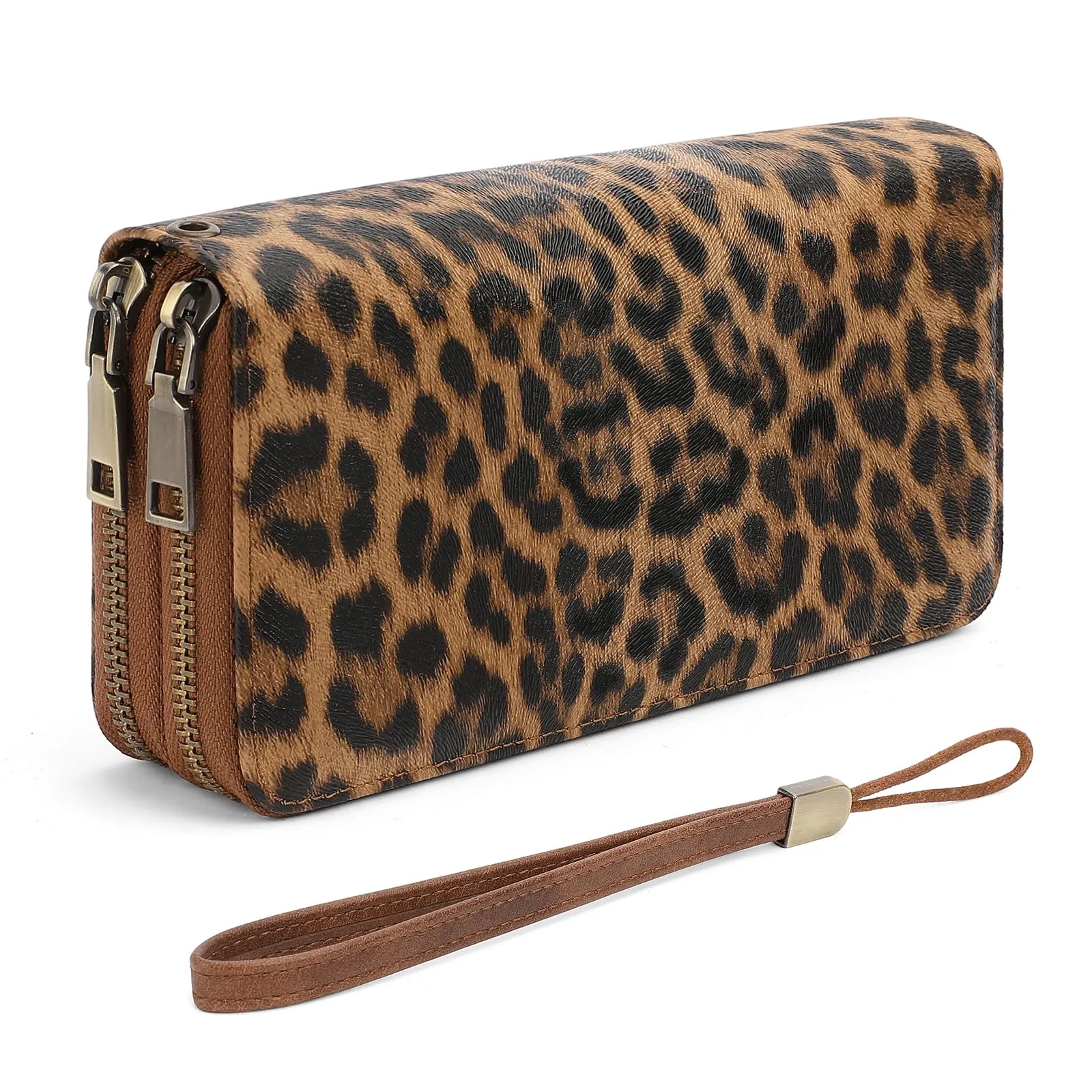 SENDEFN Portafoglio Donna Grande, Portamonete RFID con Doppia Cerniera, Porta Carte in Pelle Vegana, Borsellino Donna con Wristlet Rimovibile e 36 Scomparti per Carte - immagine 1