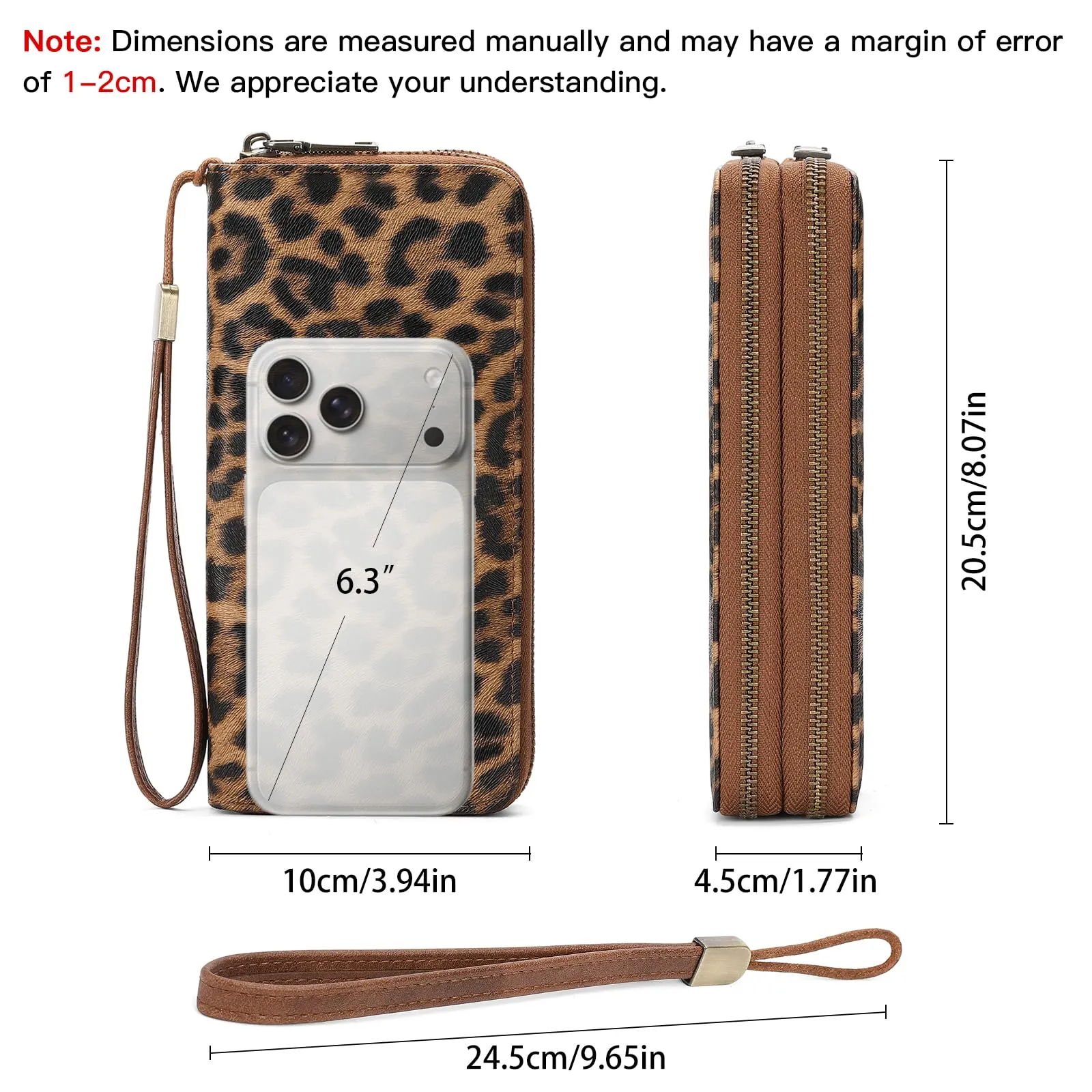 SENDEFN Portafoglio Donna Grande, Portamonete RFID con Doppia Cerniera, Porta Carte in Pelle Vegana, Borsellino Donna con Wristlet Rimovibile e 36 Scomparti per Carte - immagine 4