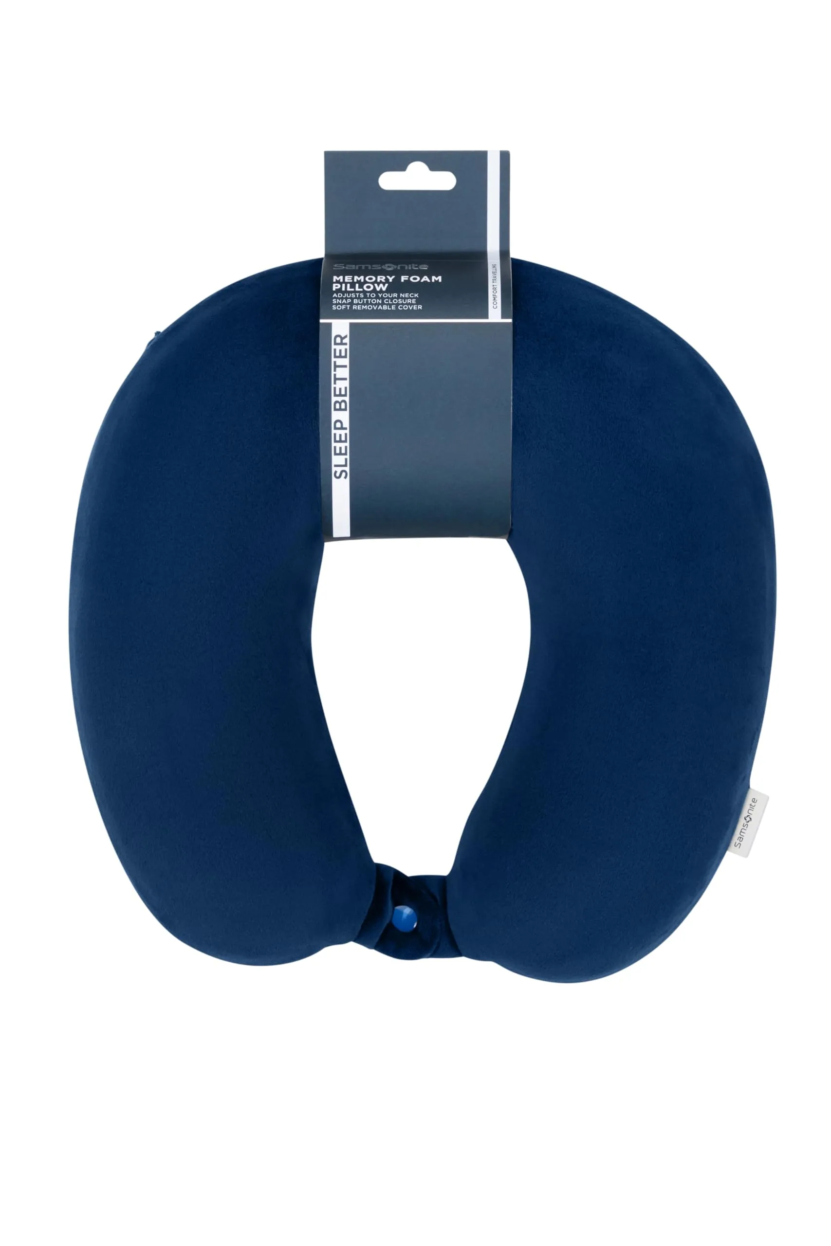 Samsonite TA Revolution – Cuscino da viaggio in memory foam, ergonomico e confortevole, cuscino da viaggio per aereo, auto e viaggi, Blu (Midnight Blue) - immagine 3