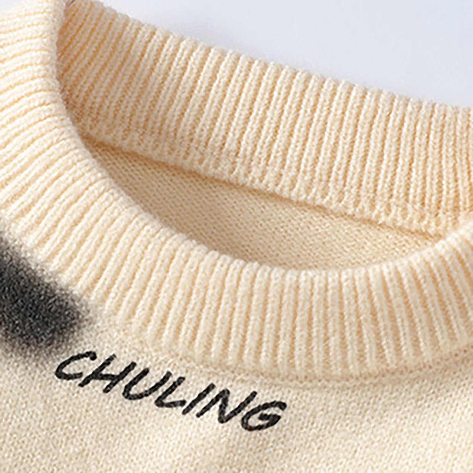 Mymyguoe Maglione norvegese da uomo in lana a righe fine merino, lavorato a maglia jacquard, motivo cavallo, slim fit, invernale, caldo maglione natalizio, Q6 beige, 3XL - immagine 5