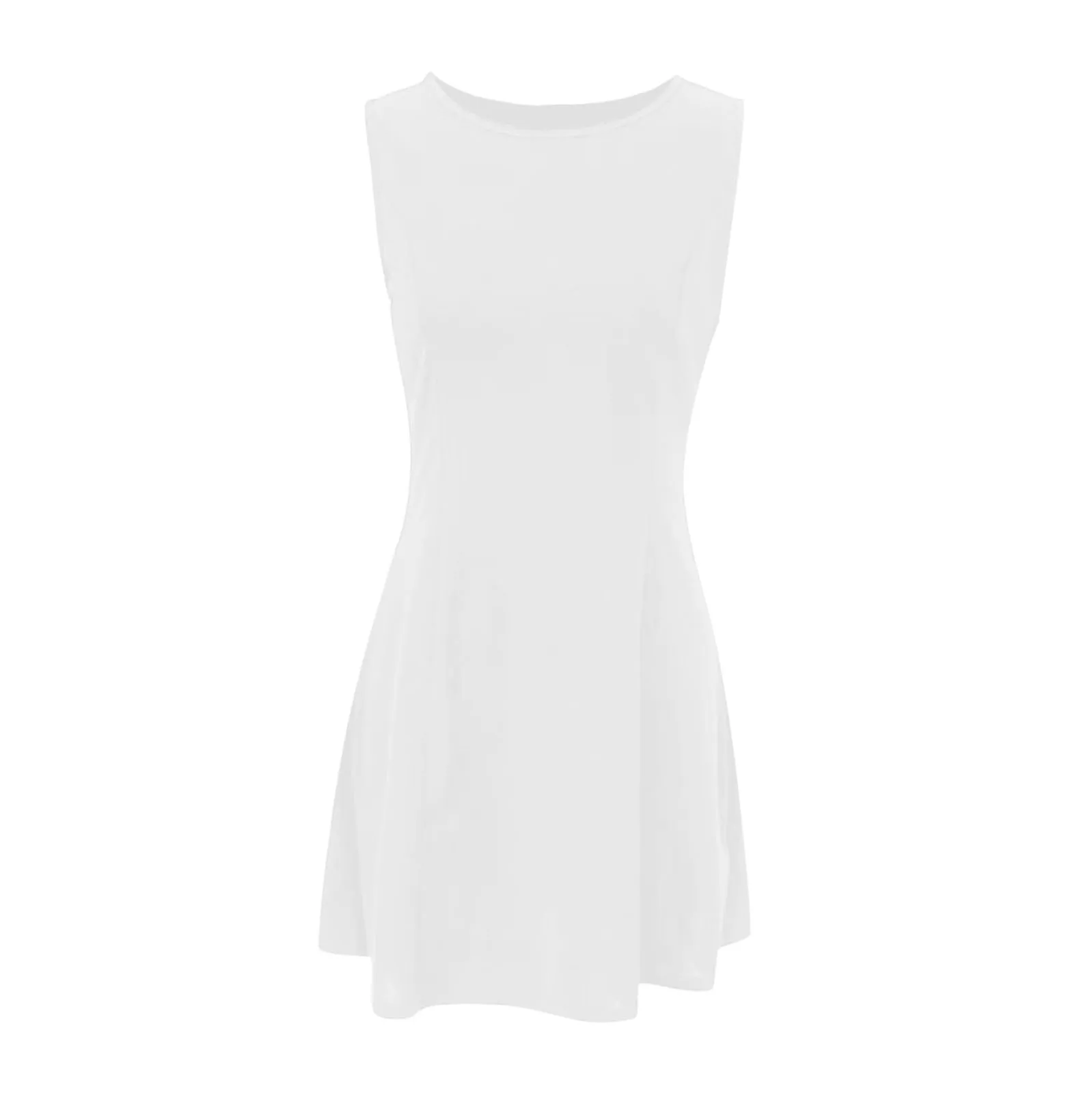 Vestito Donna Estivo Lungo-Mini Abito Estivo da Donna con Scollo A Barca, Senza Maniche, A Trapezio, per Feste in Discoteca, Piccoli Abiti Corti - immagine 5