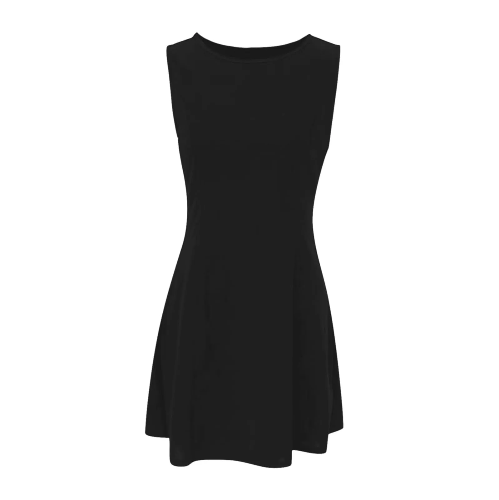 Vestito Donna Estivo Lungo-Mini Abito Estivo da Donna con Scollo A Barca, Senza Maniche, A Trapezio, per Feste in Discoteca, Piccoli Abiti Corti - immagine 5