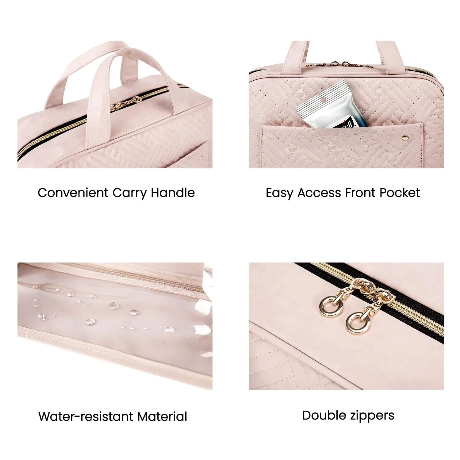 BAGSMART Trousse da toilette da viaggio, da appendere, da donna - immagine 3