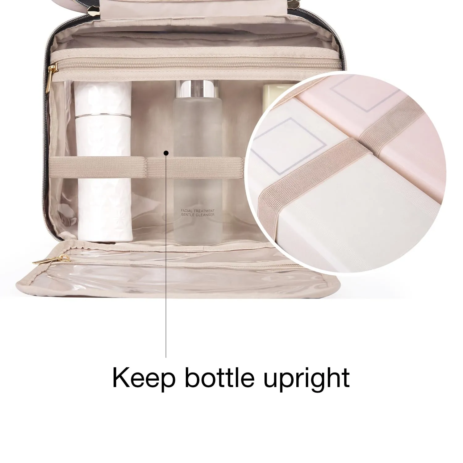 BAGSMART Trousse da toilette da viaggio, da appendere, da donna - immagine 4